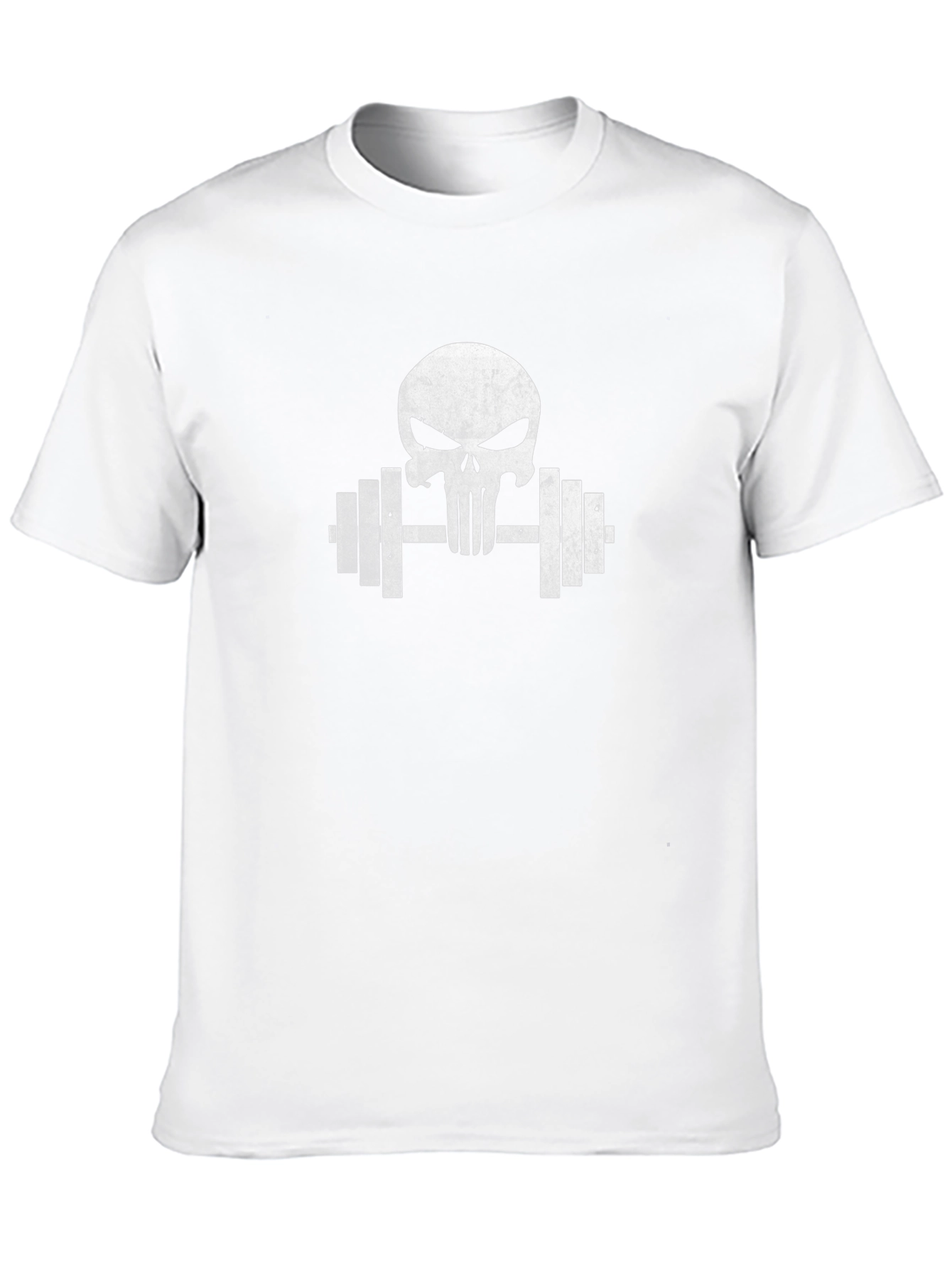 Punisher Skull Barbell Workout Gym T-Shirt