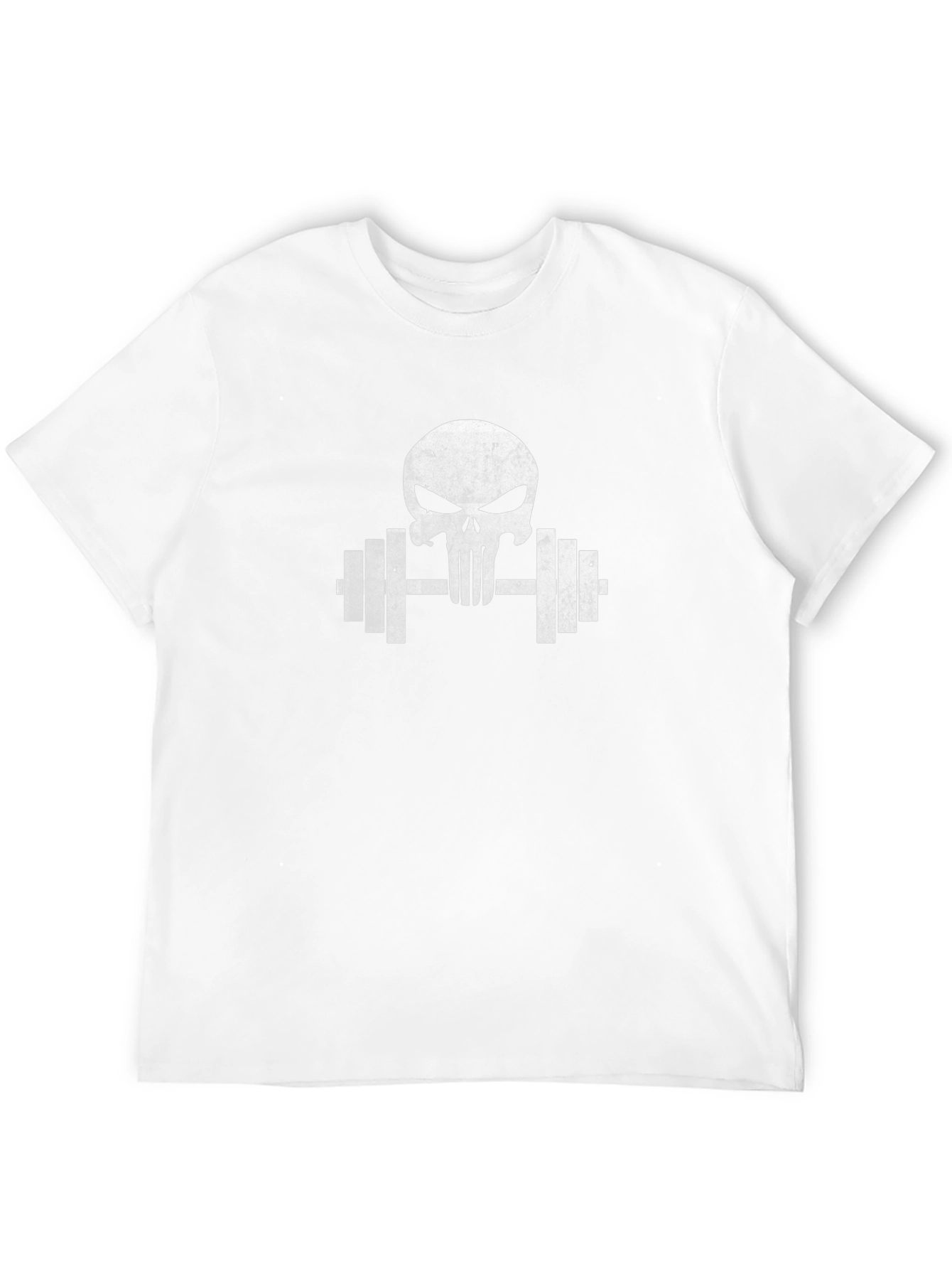 Punisher Skull Barbell Workout Gym T-Shirt
