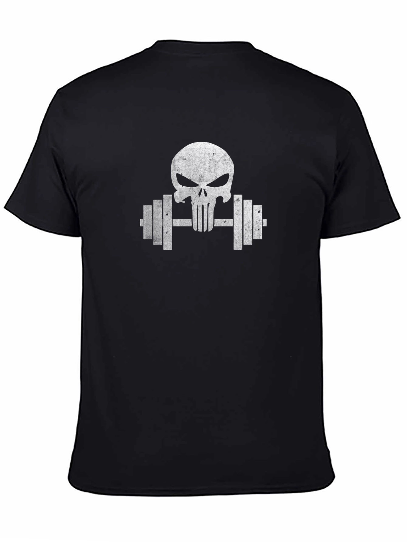 Punisher Skull Barbell Workout Gym T-Shirt