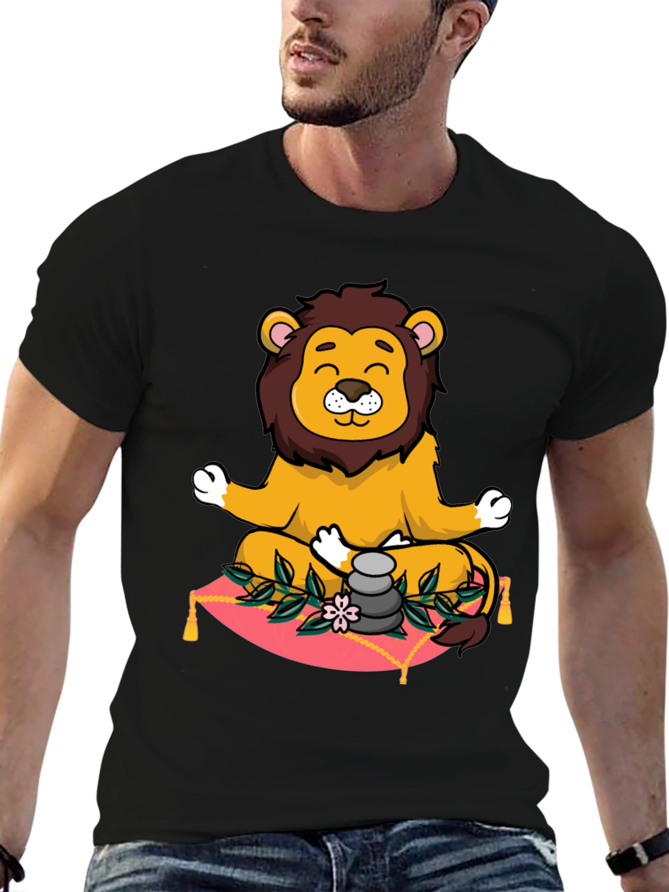 Zen Lion Meditation Graphic Tee