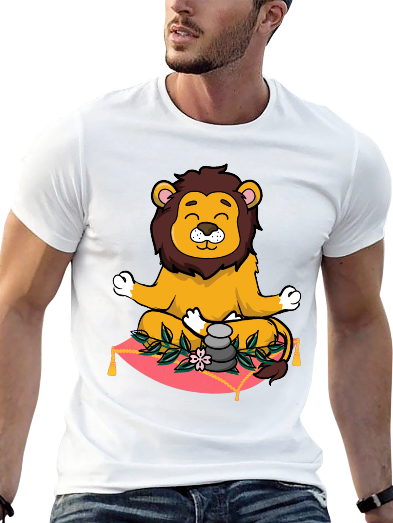 Zen Lion Meditation Graphic Tee