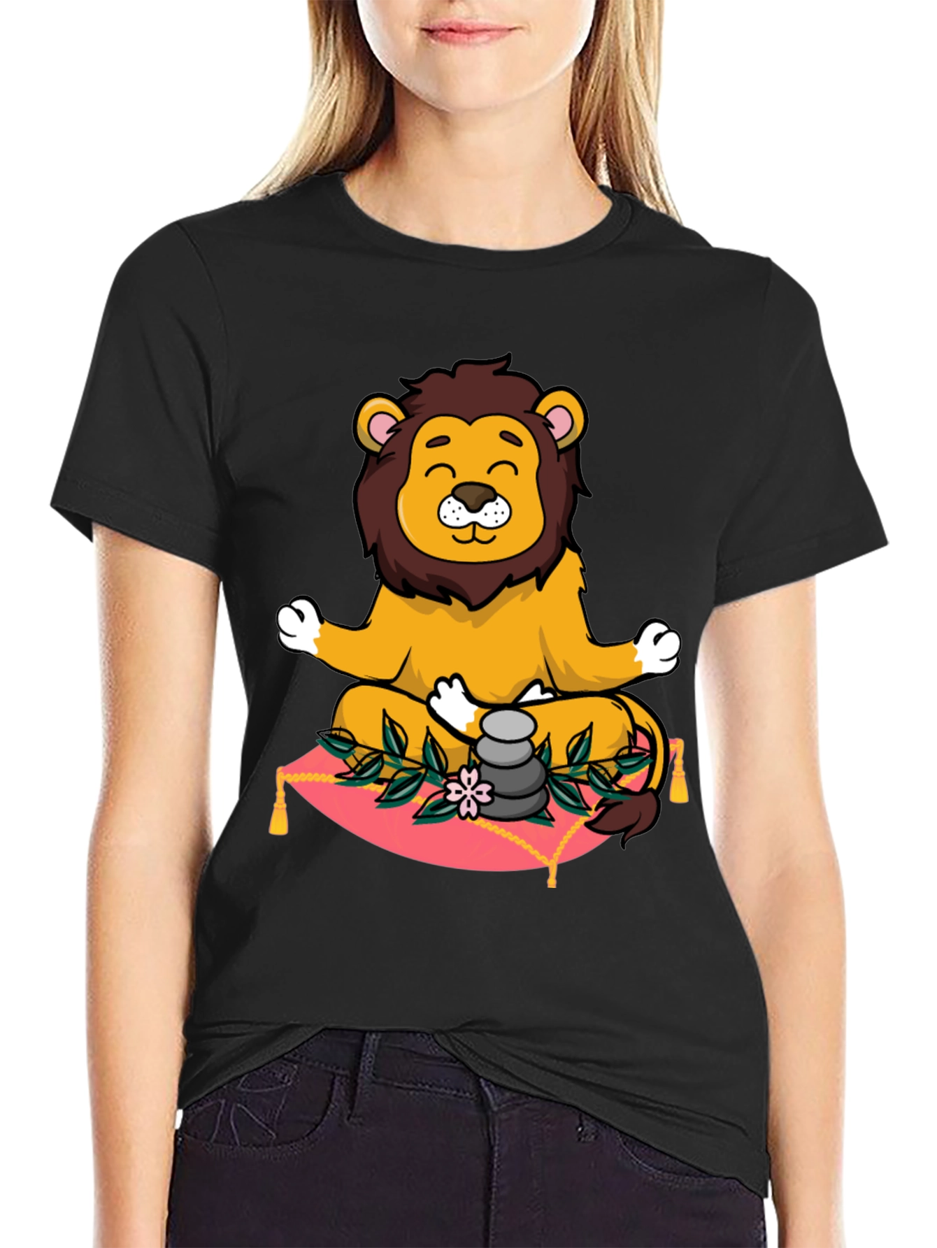 Zen Lion Meditation Graphic Tee