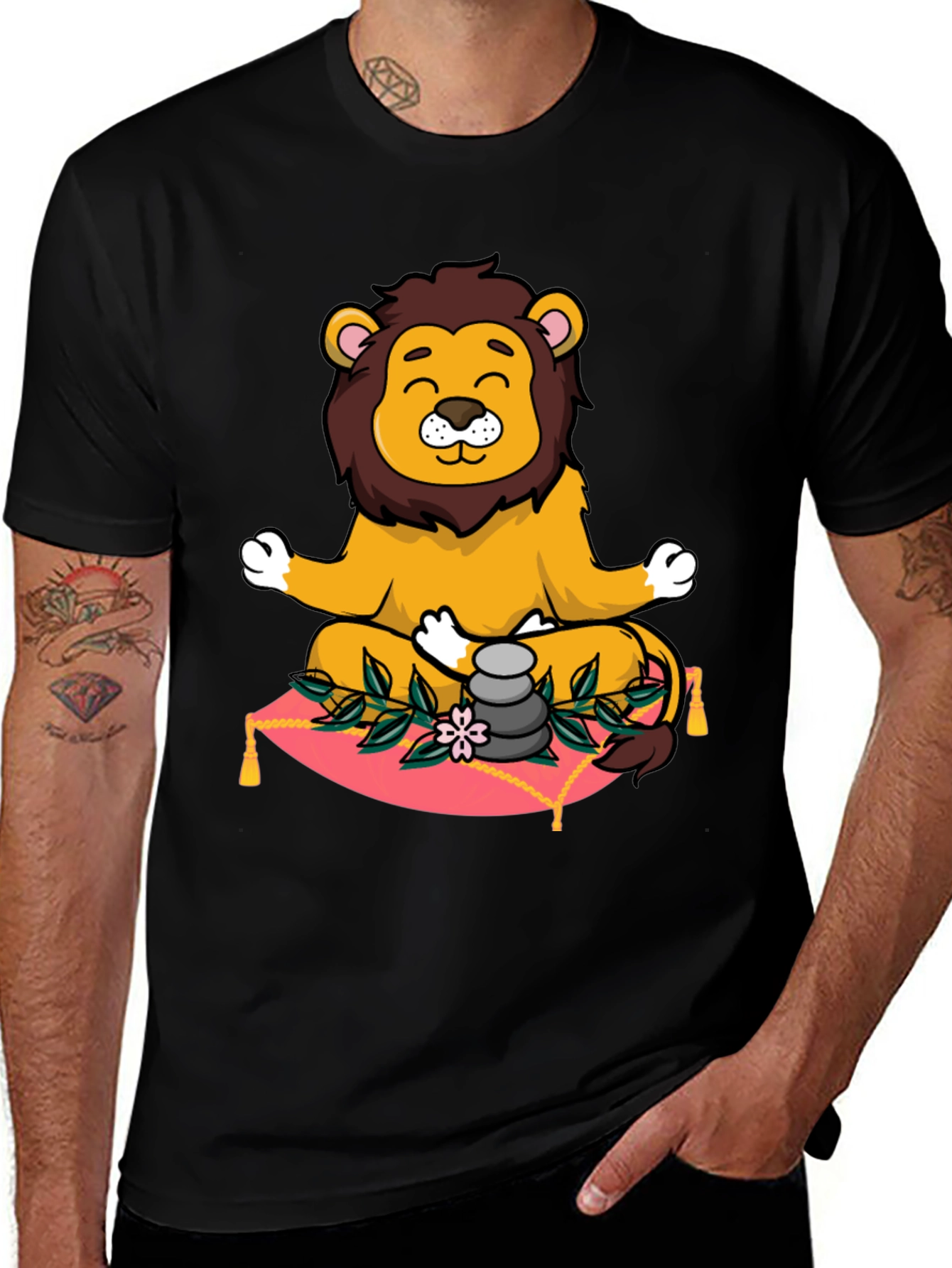 Zen Lion Meditation Graphic Tee