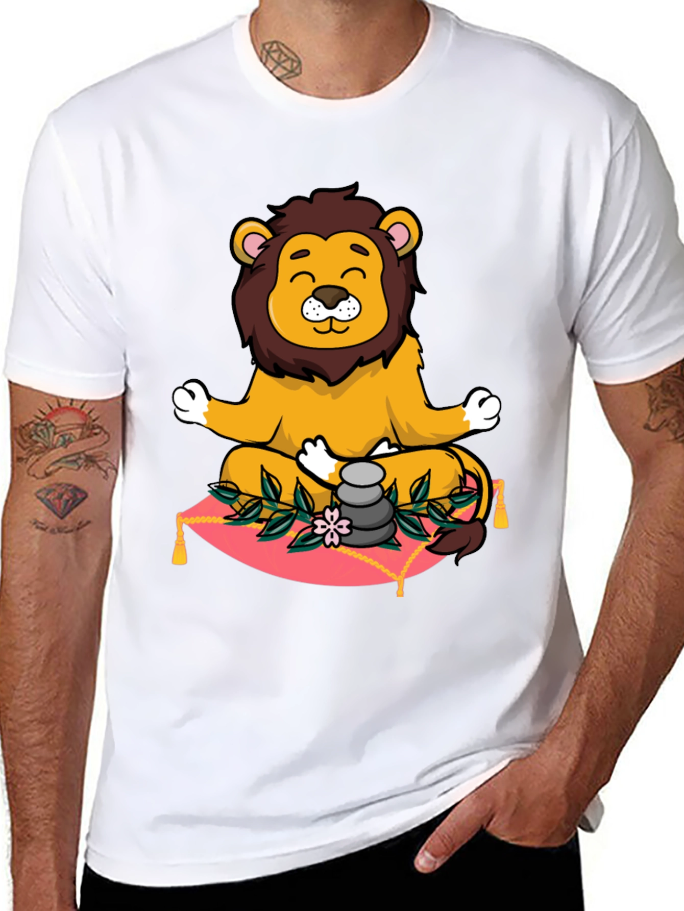 Zen Lion Meditation Graphic Tee