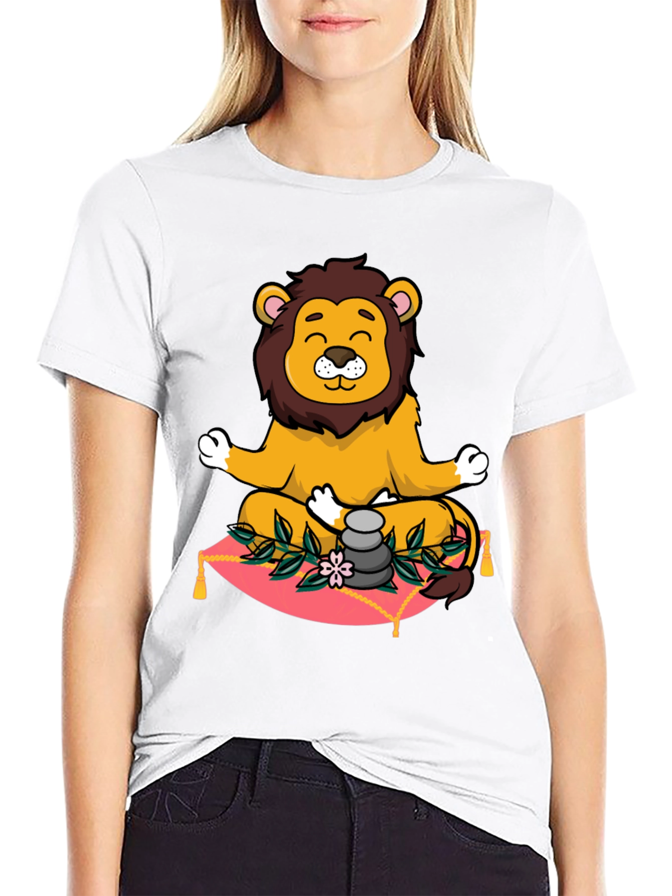 Zen Lion Meditation Graphic Tee