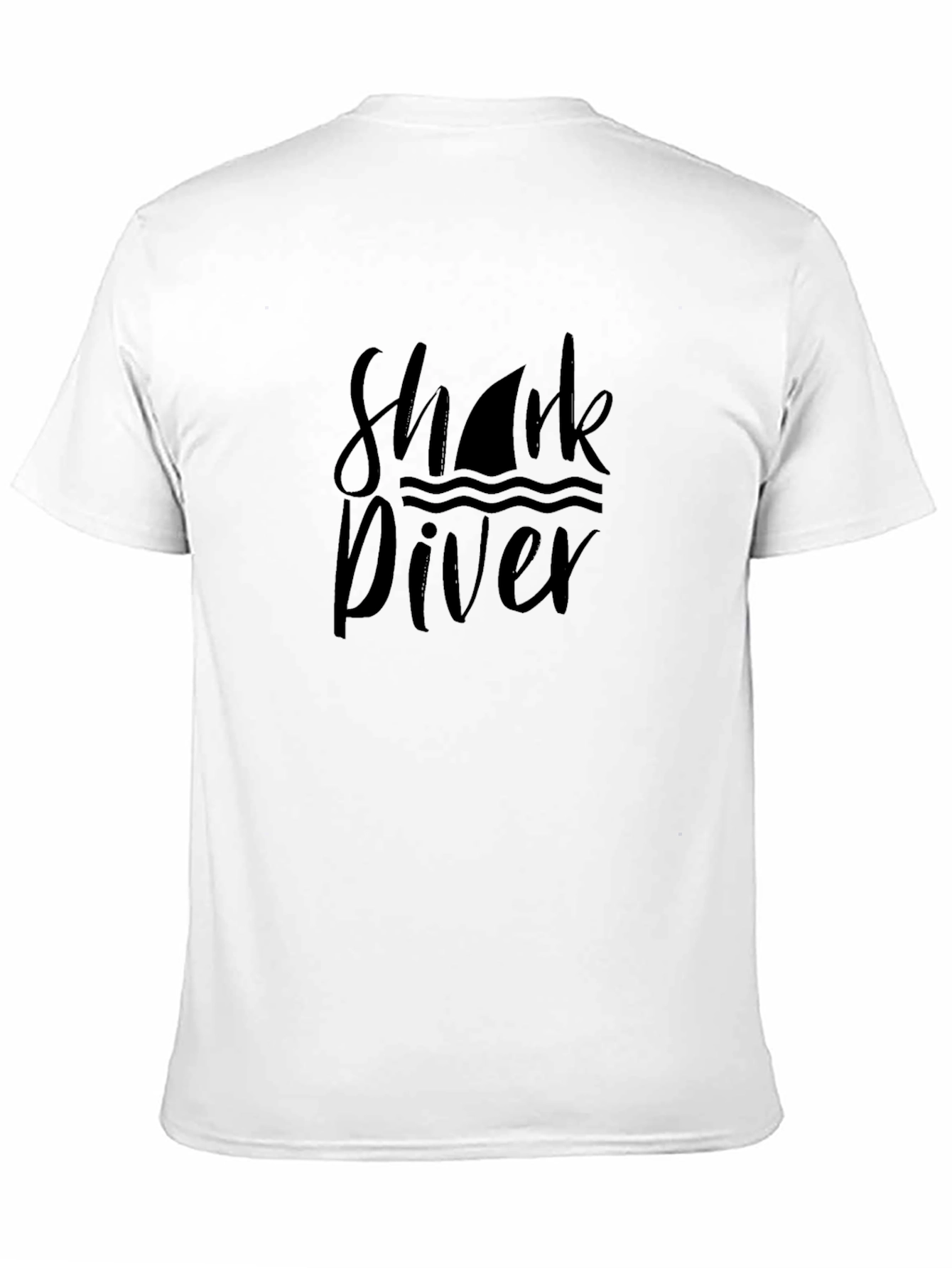 Shark Diver Graphic T-Shirt - Black