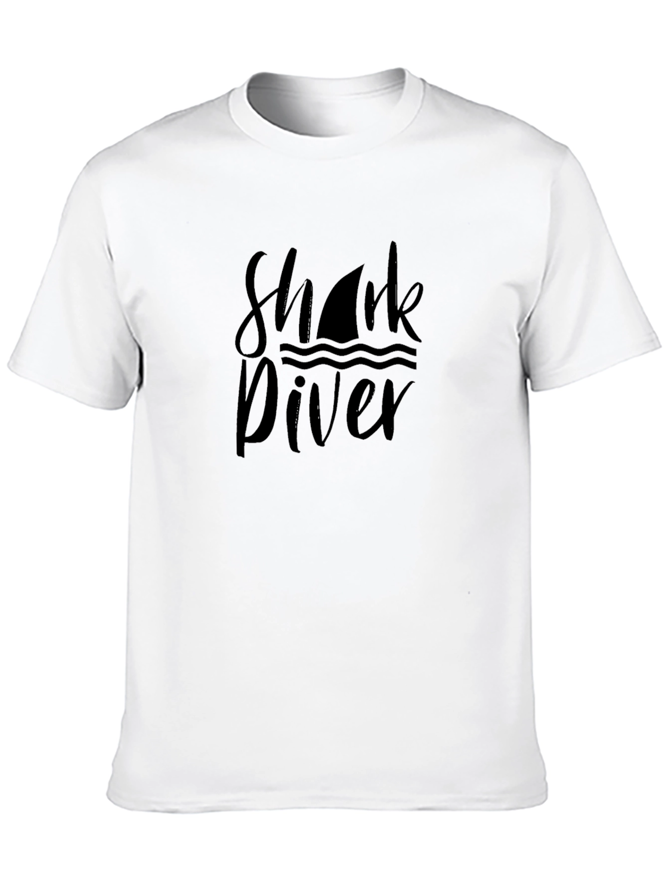 Shark Diver Graphic T-Shirt - Black