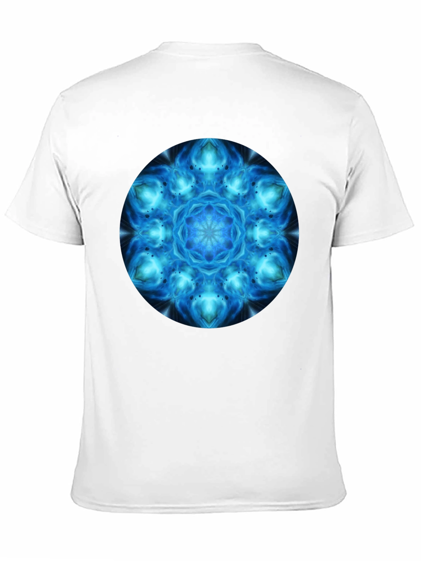 Cosmic Blue Mandala Graphic T-Shirt - Mens Black Tee