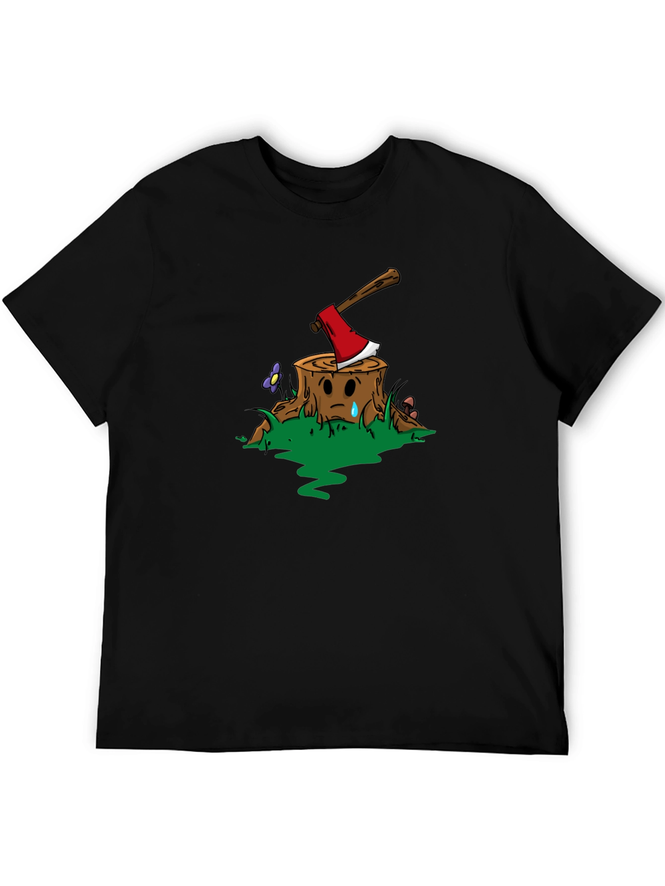 Sad Tree Stump Axe T-Shirt