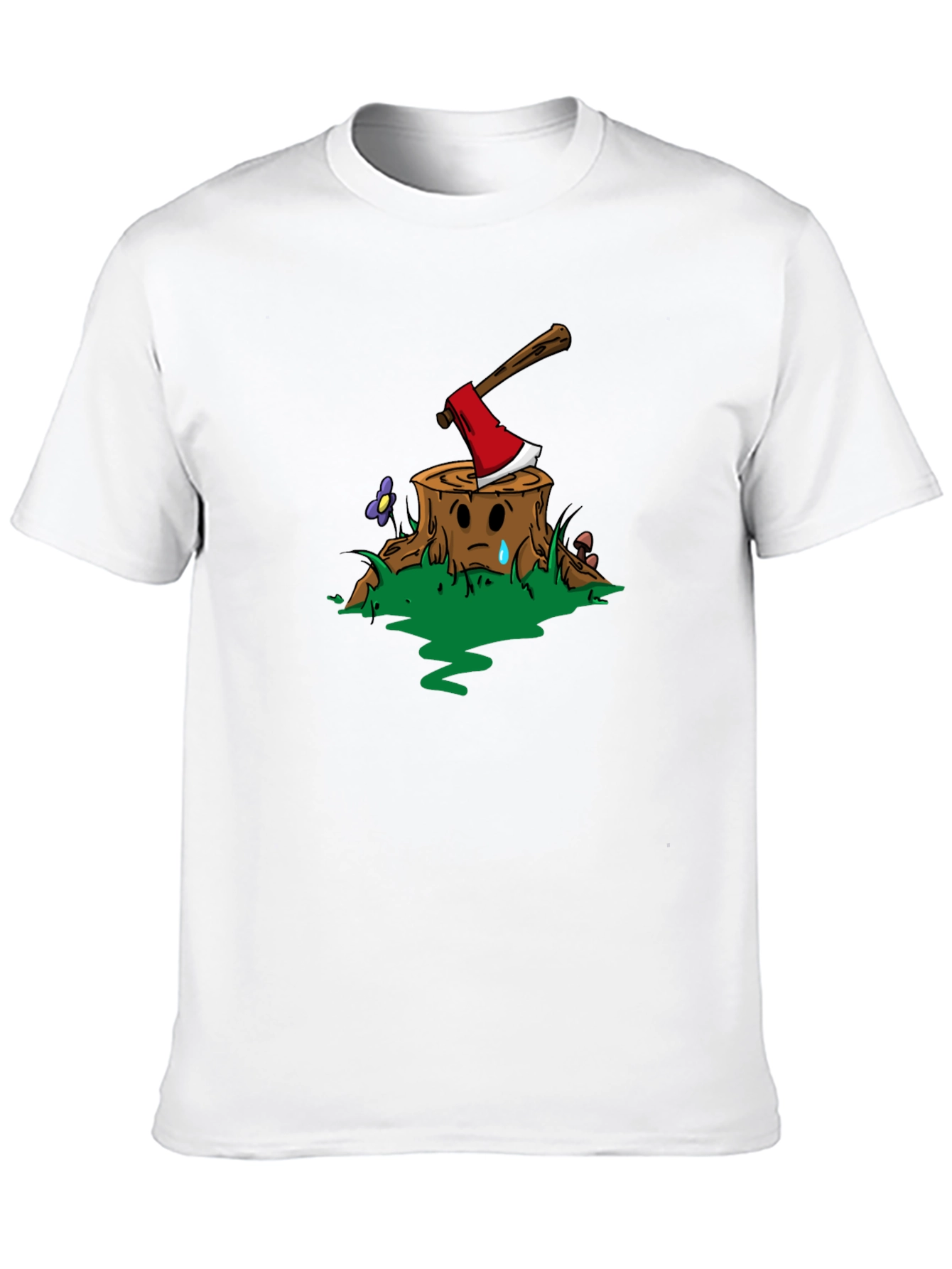 Sad Tree Stump Axe T-Shirt