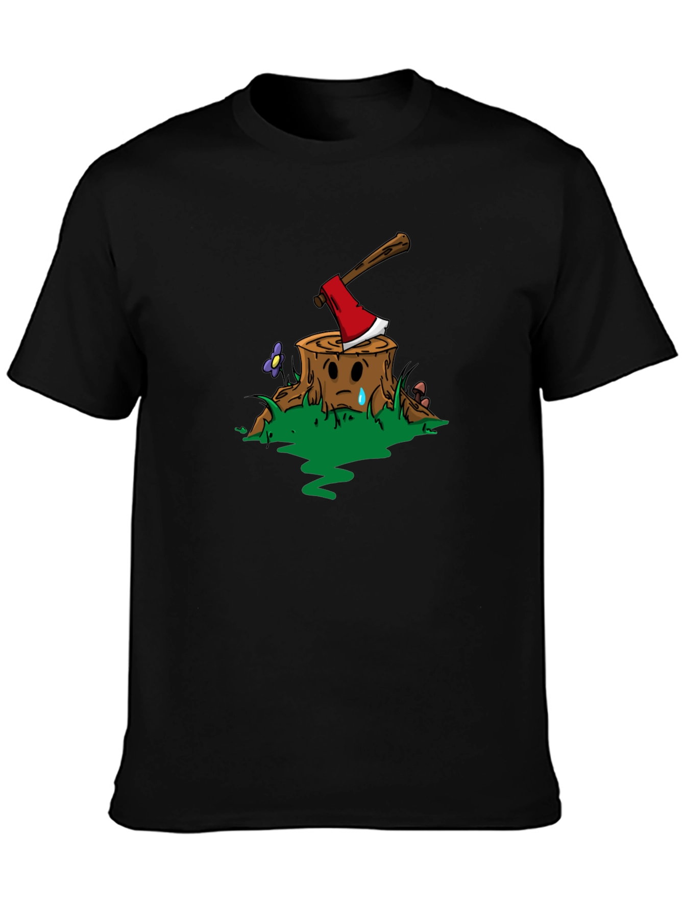 Sad Tree Stump Axe T-Shirt