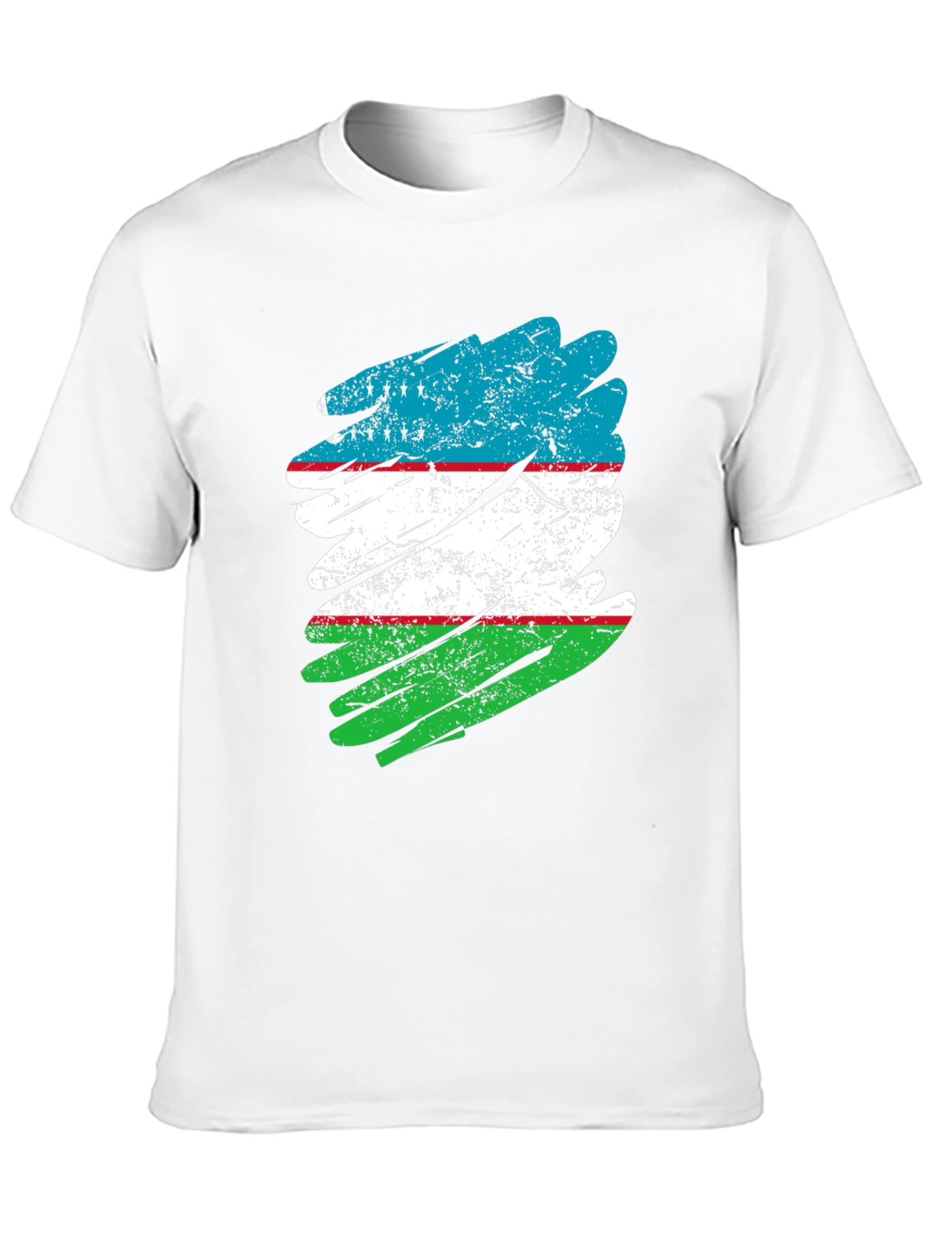Uzbekistan Flag Distressed T-Shirt - Patriotic Pride