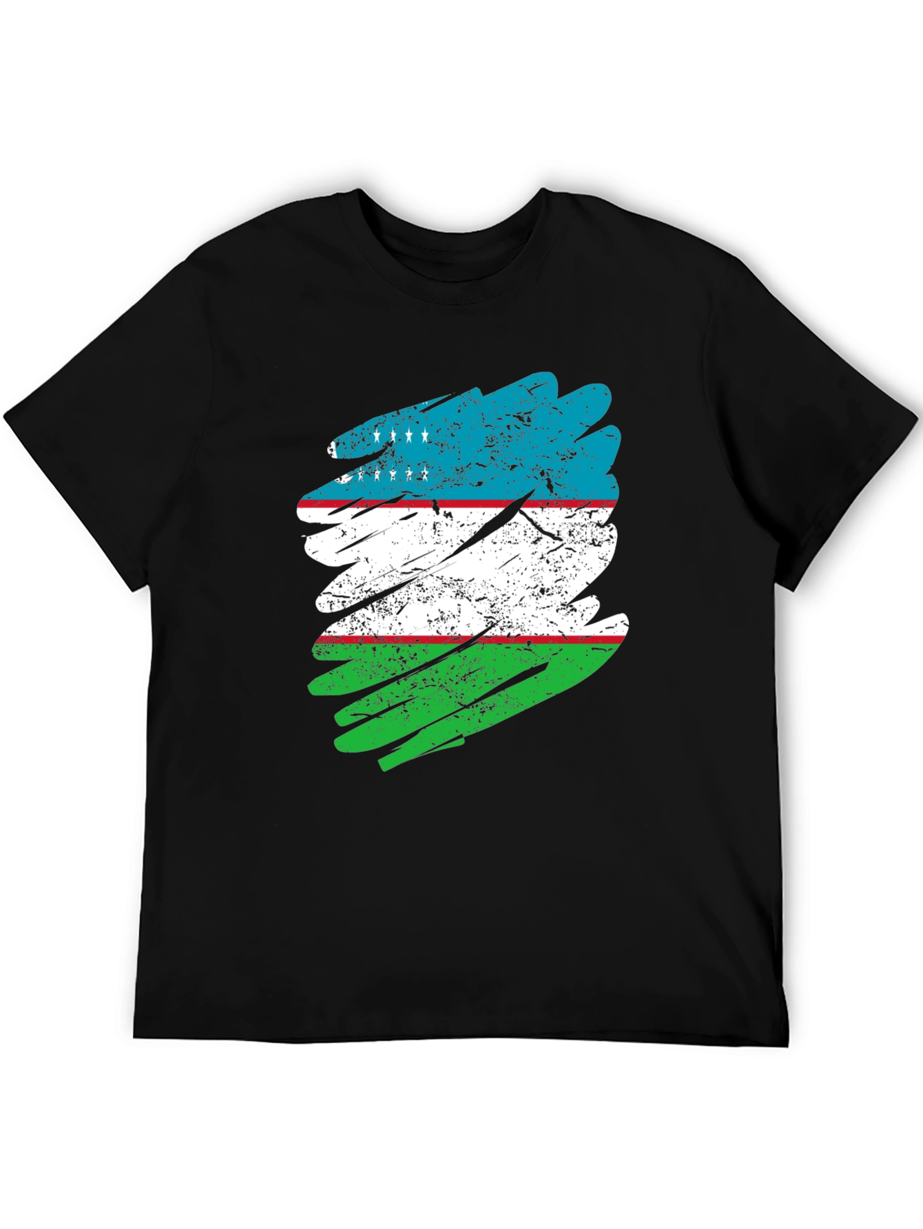 Uzbekistan Flag Distressed T-Shirt - Patriotic Pride