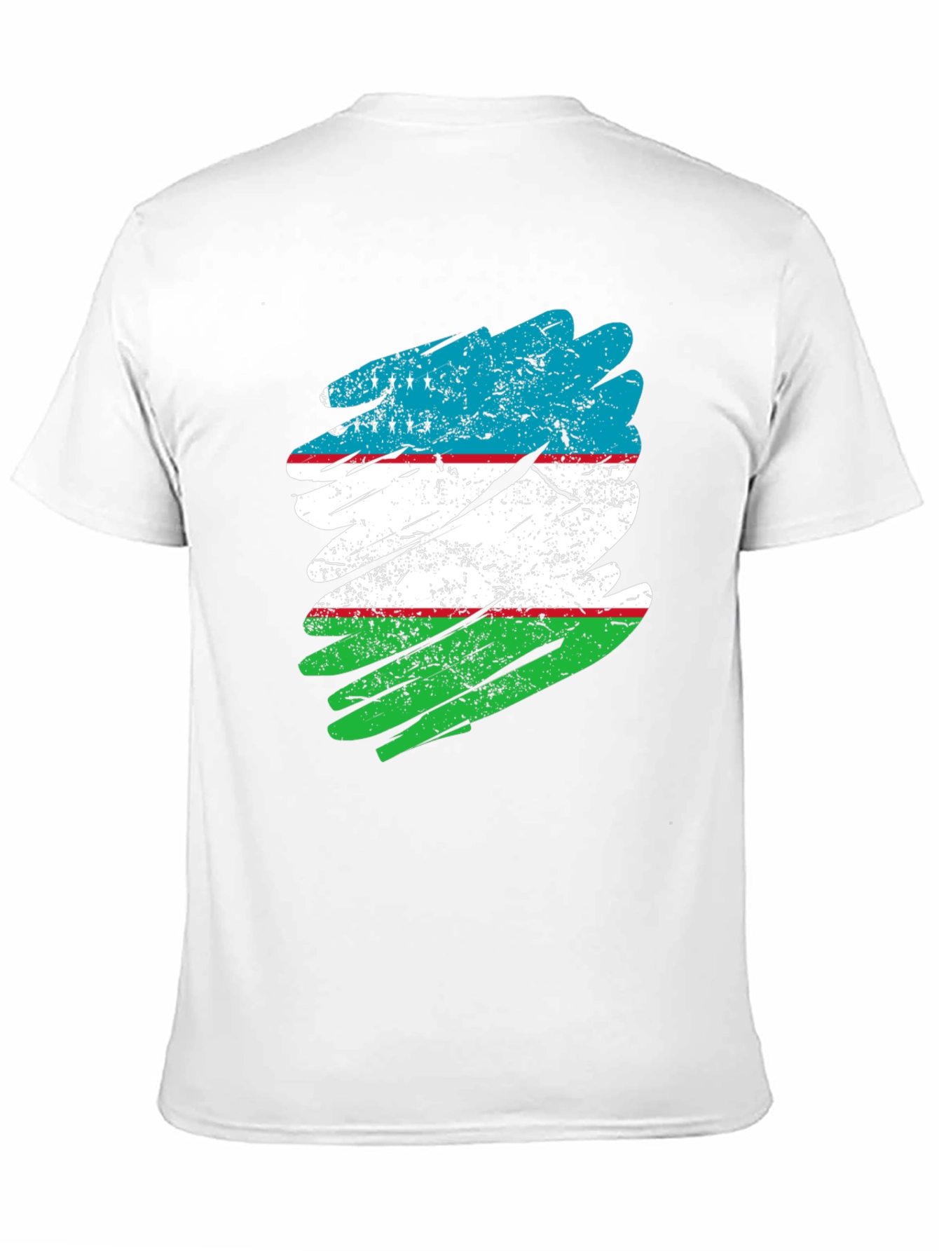 Uzbekistan Flag Distressed T-Shirt - Patriotic Pride