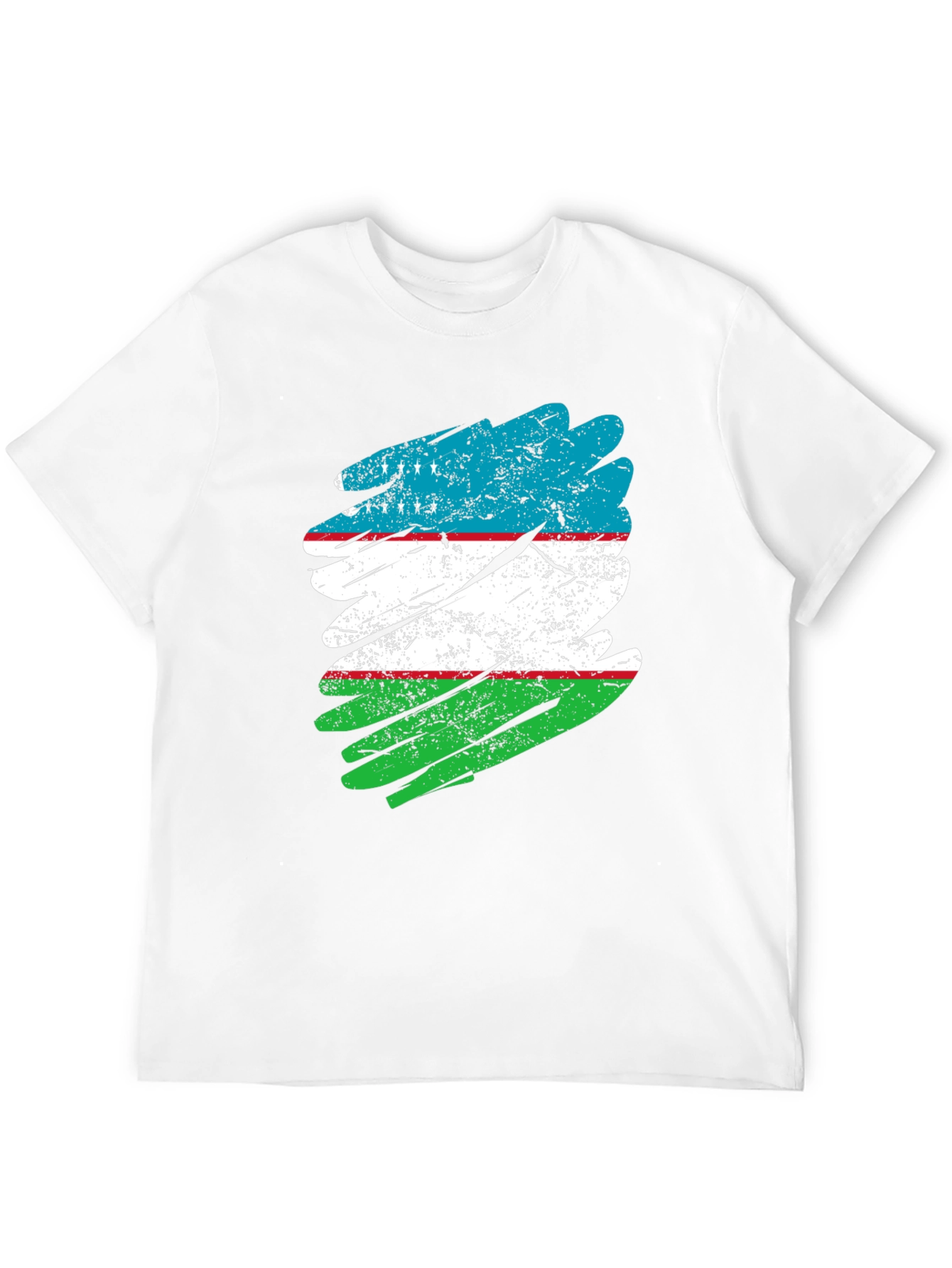 Uzbekistan Flag Distressed T-Shirt - Patriotic Pride