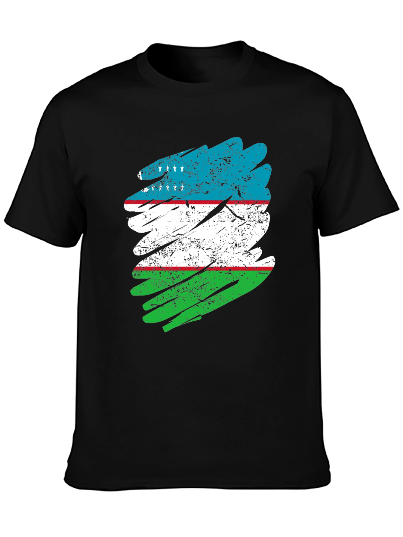 Uzbekistan Flag Distressed T-Shirt - Patriotic Pride
