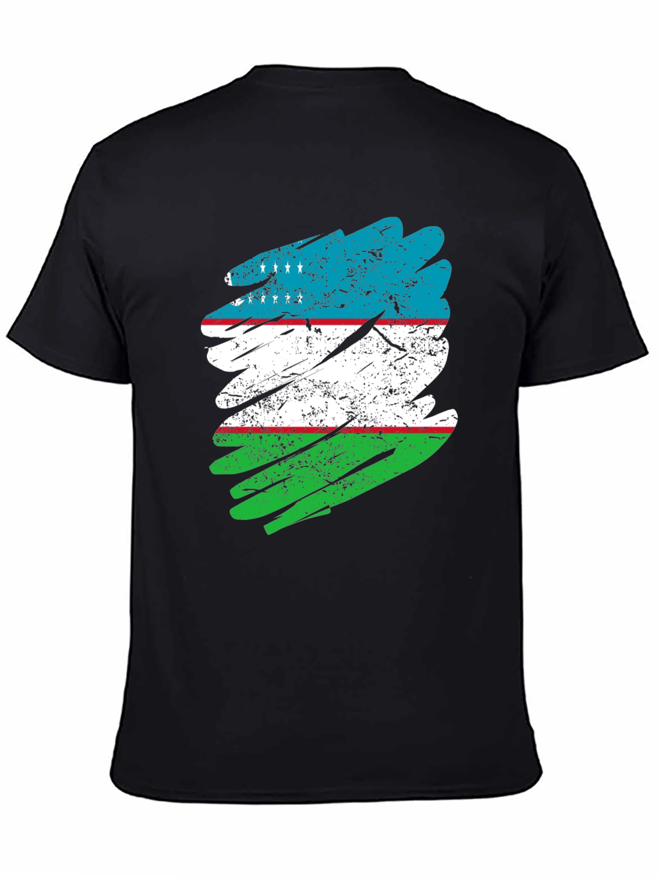Uzbekistan Flag Distressed T-Shirt - Patriotic Pride