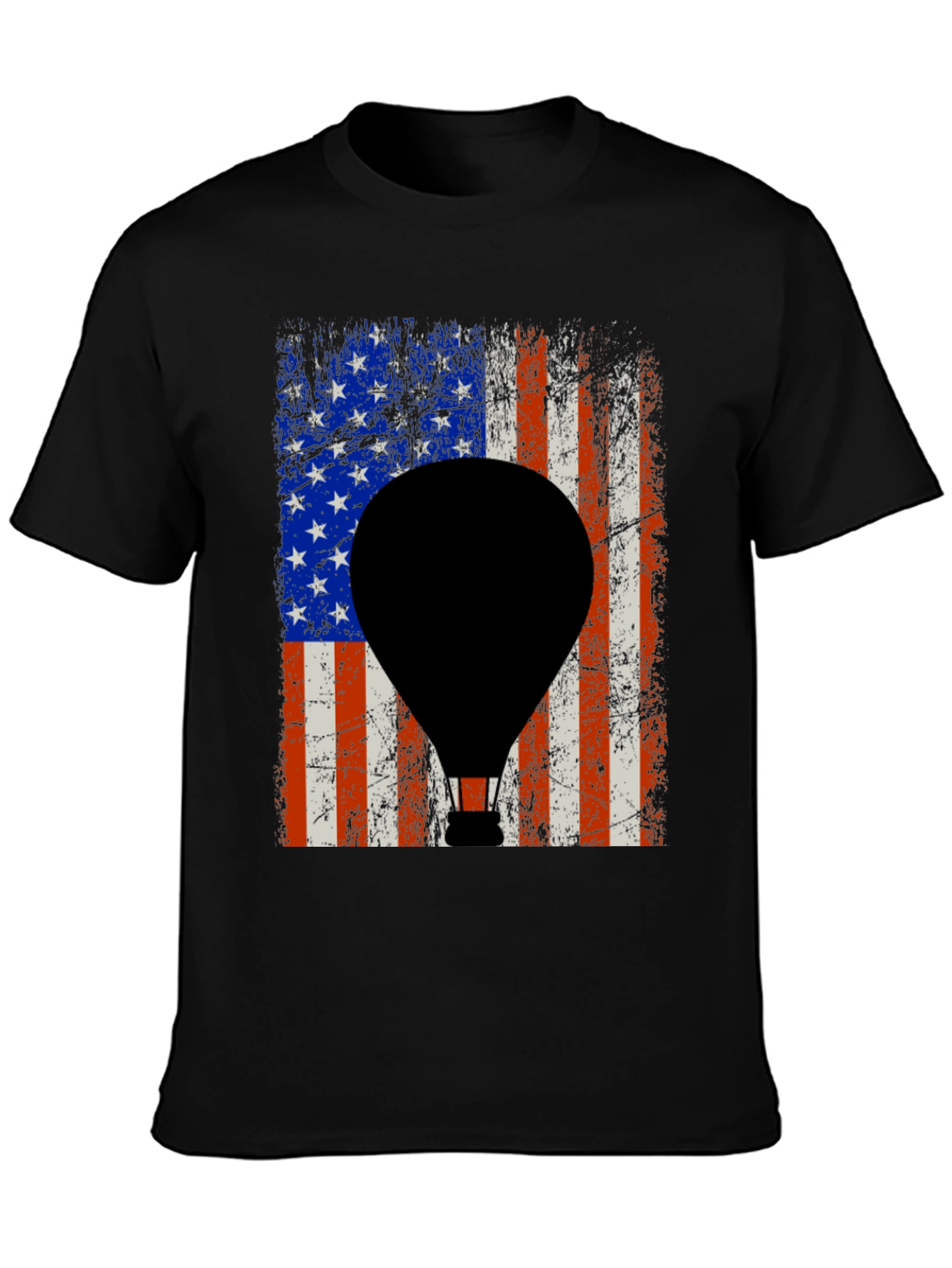 American Flag Hot Air Balloon Graphic Tee