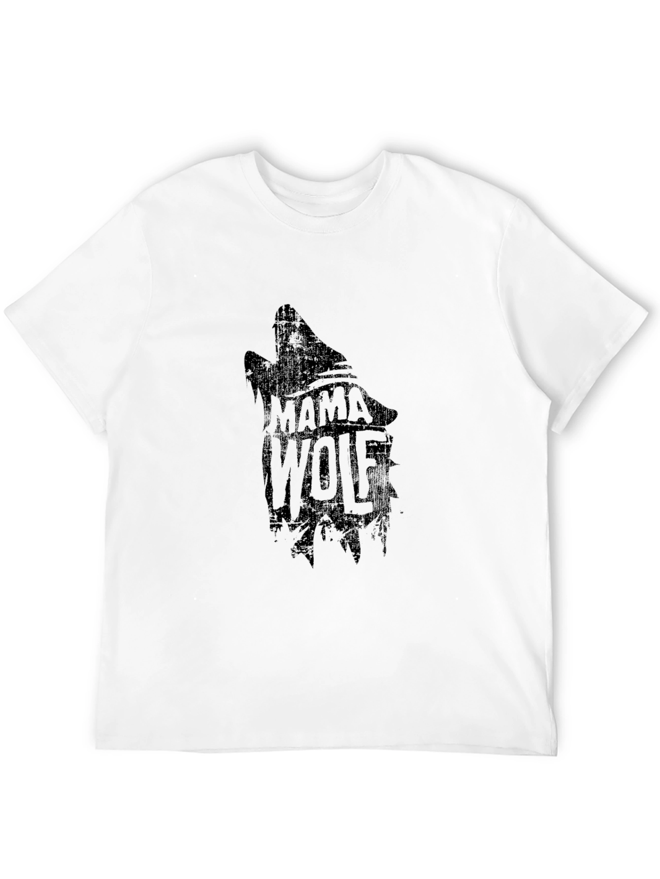 Mama Wolf Graphic Tee - Black Cotton T-Shirt