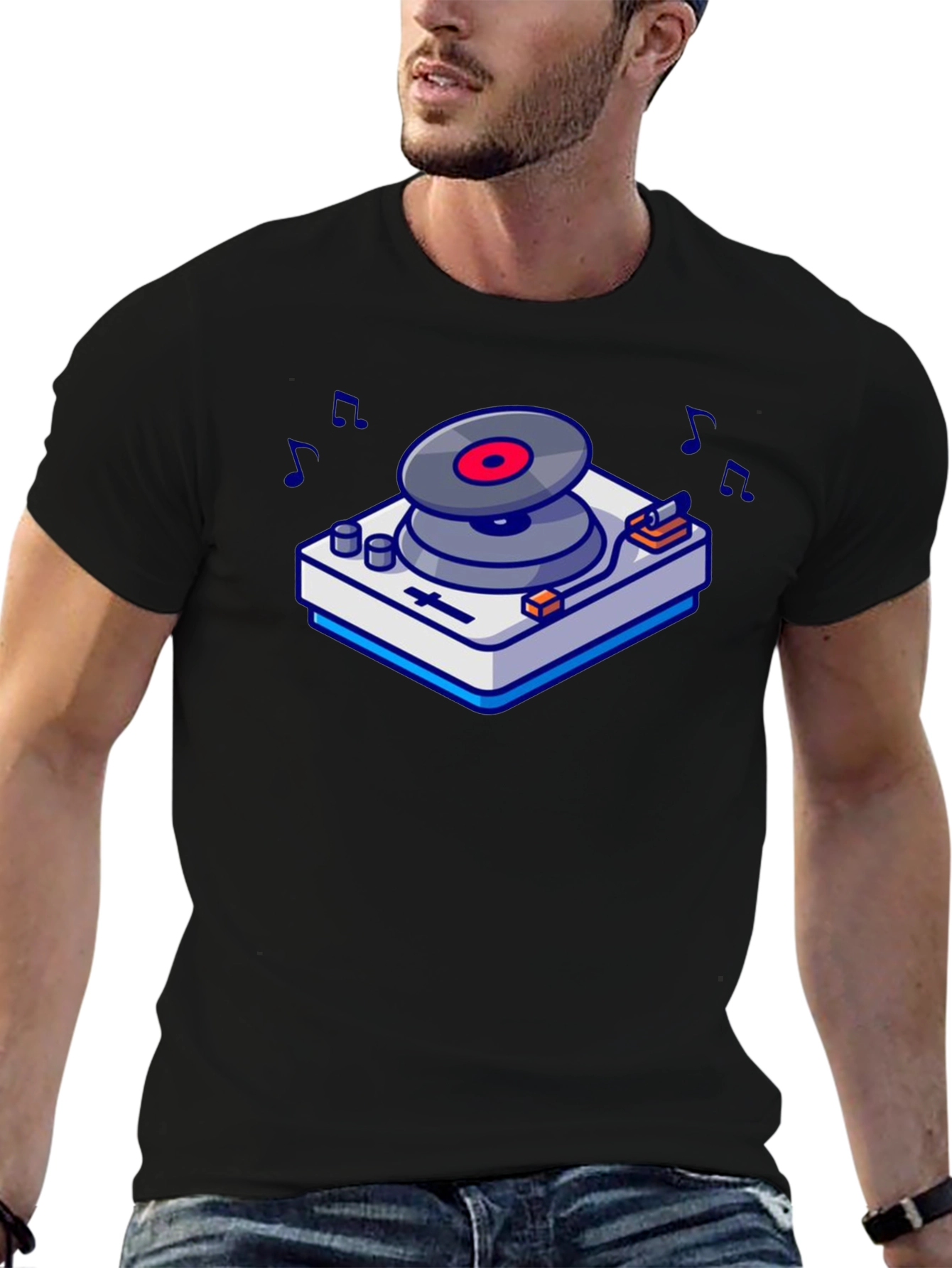 Retro Turntable Graphic T-Shirt - Music Lovers Tee