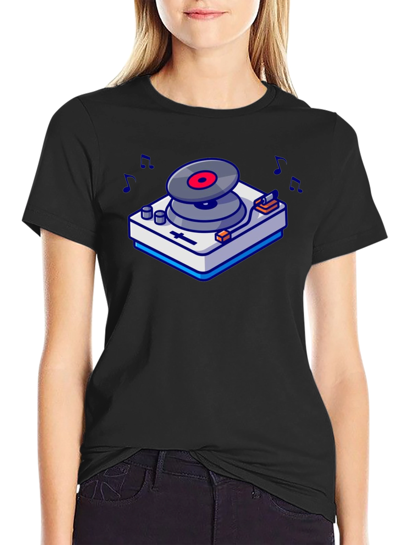 Retro Turntable Graphic T-Shirt - Music Lovers Tee