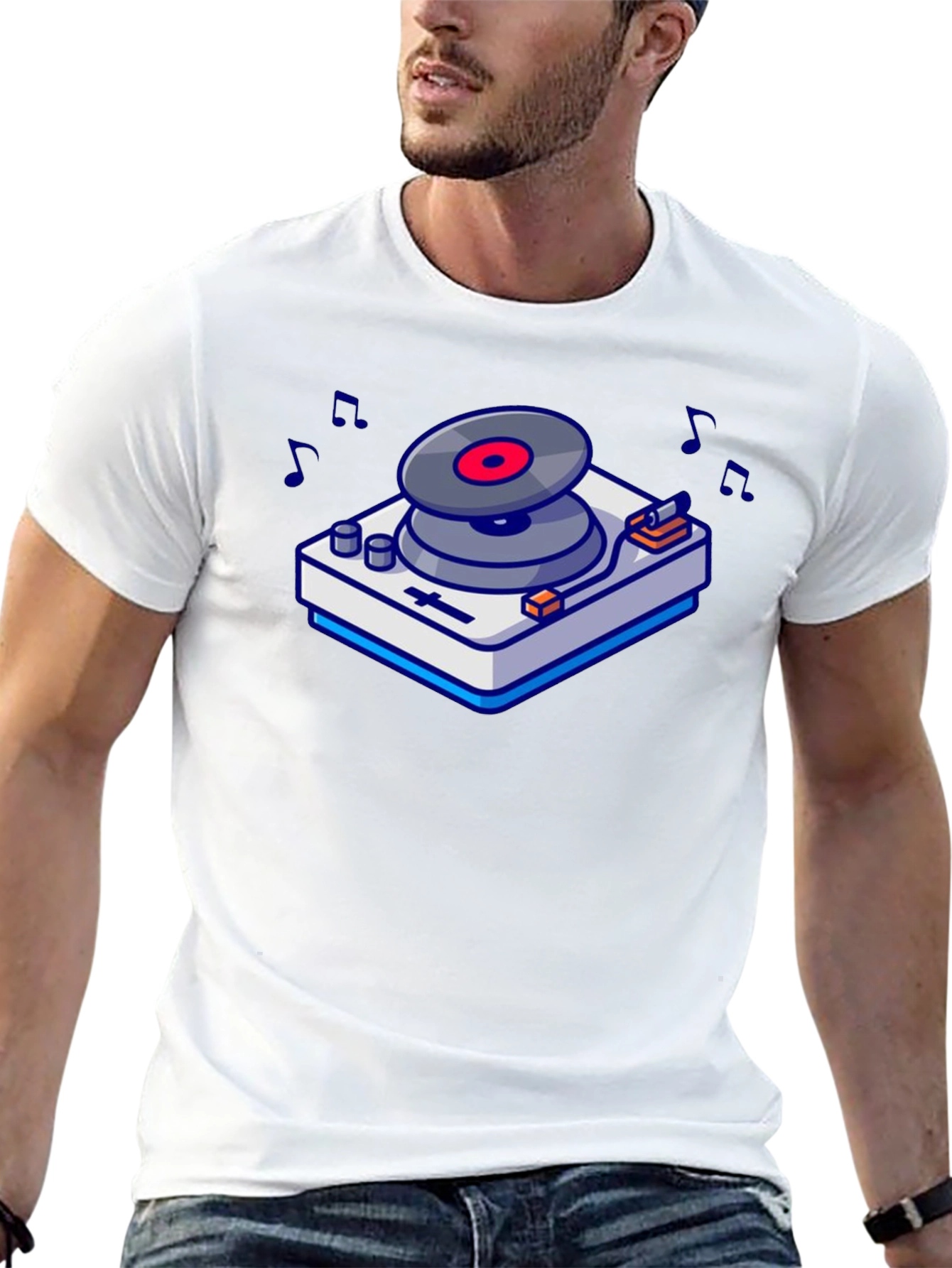 Retro Turntable Graphic T-Shirt - Music Lovers Tee