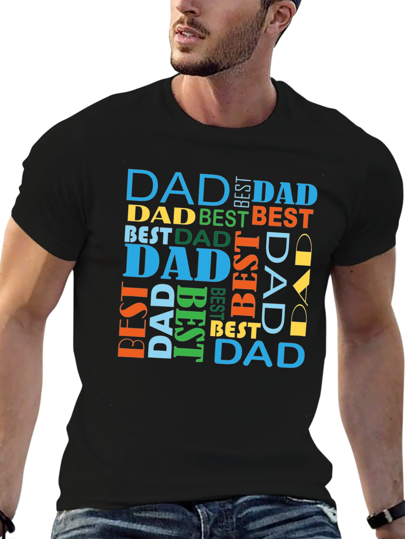 Best Dad Ever Graphic T-Shirt - Black