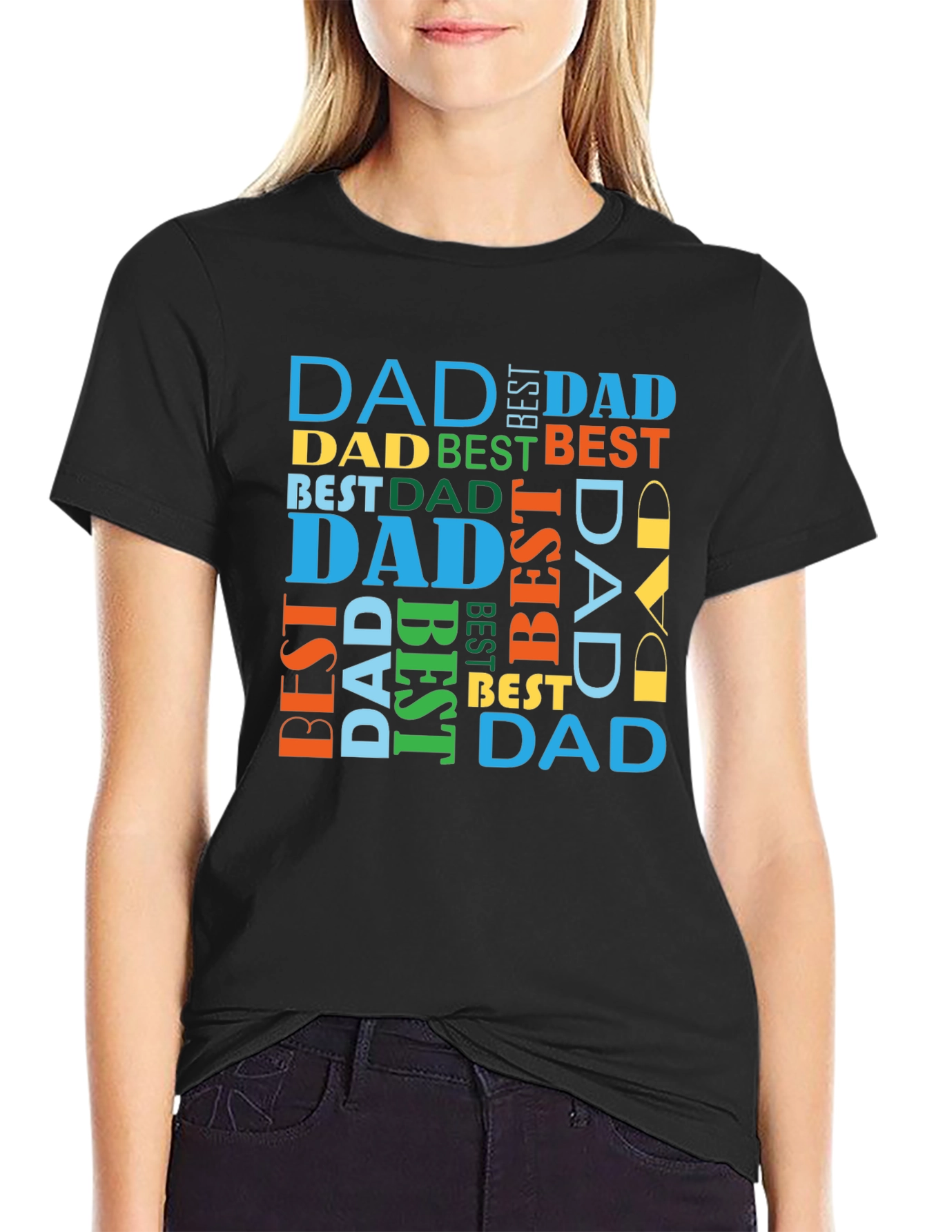 Best Dad Ever Graphic T-Shirt - Black