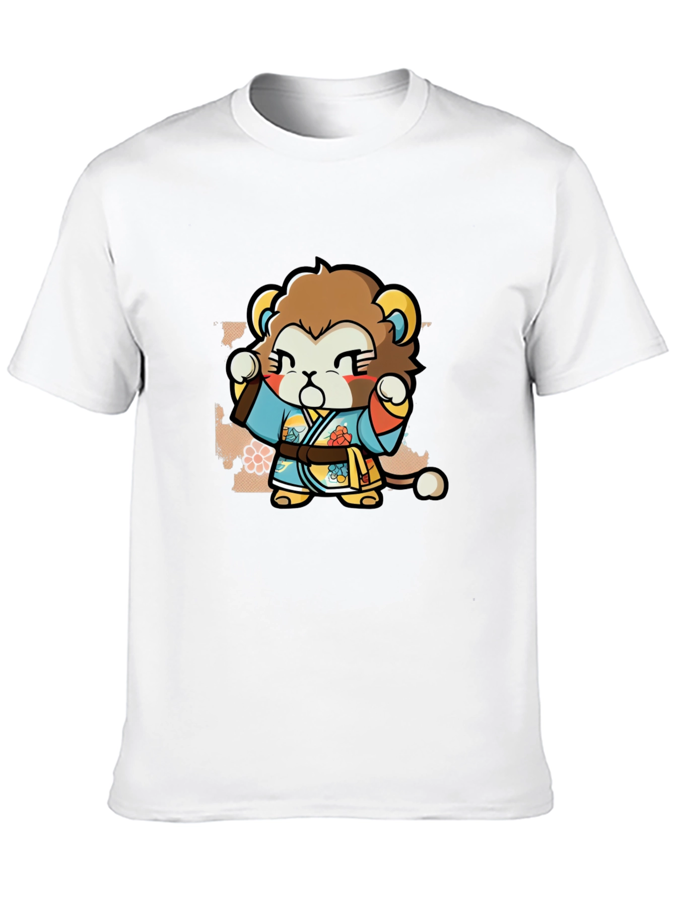 Cute Lion Karate Kid Black T-Shirt