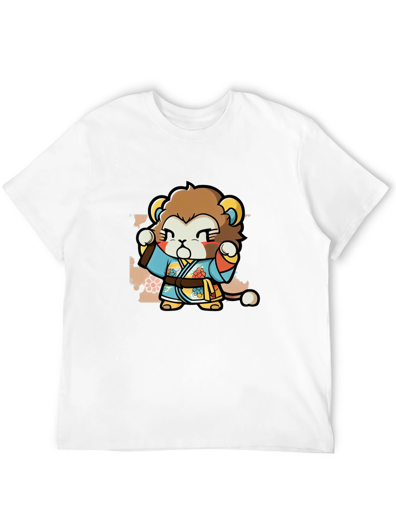 Cute Lion Karate Kid Black T-Shirt