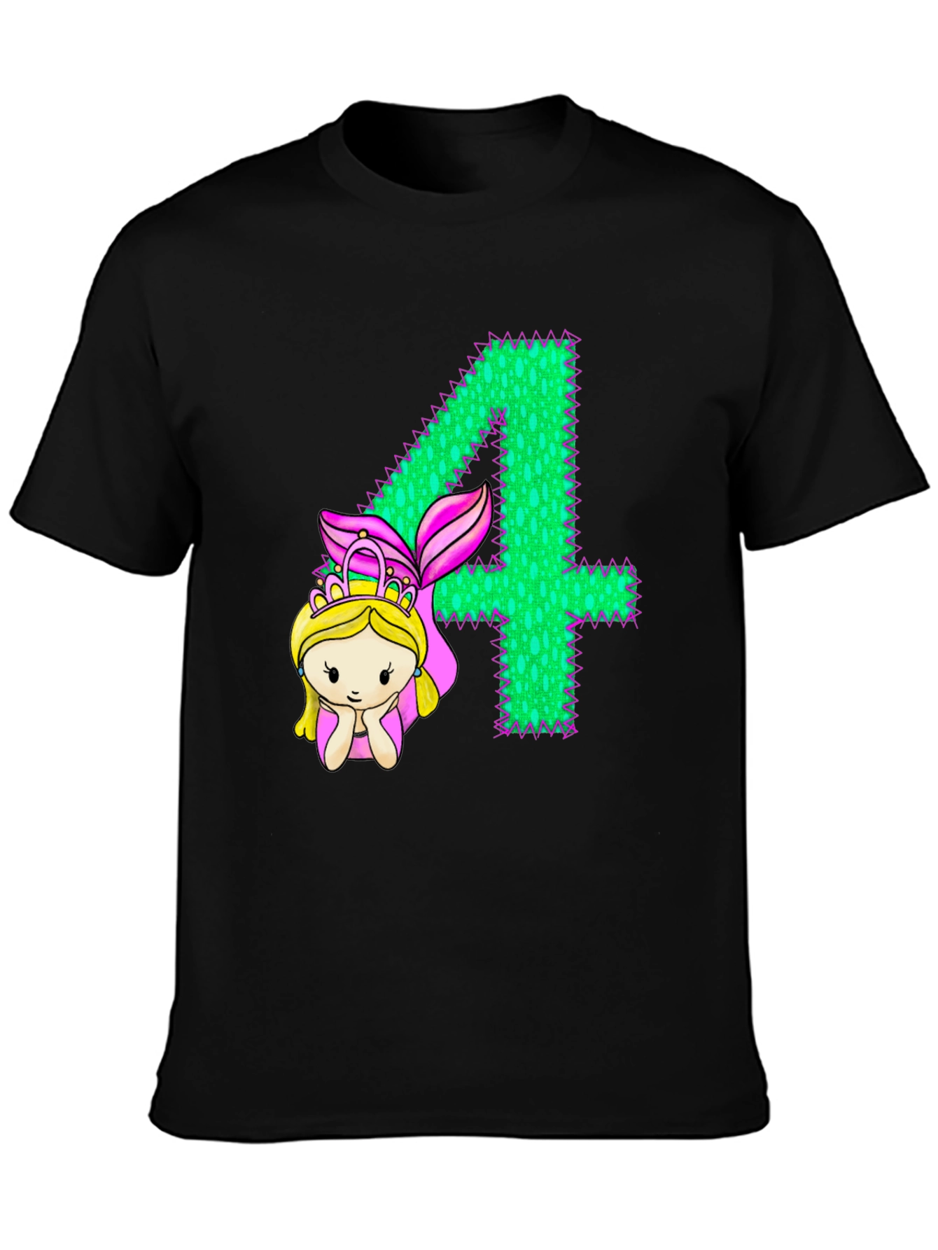 Mermaid Birthday Girl T-Shirt - Number 4