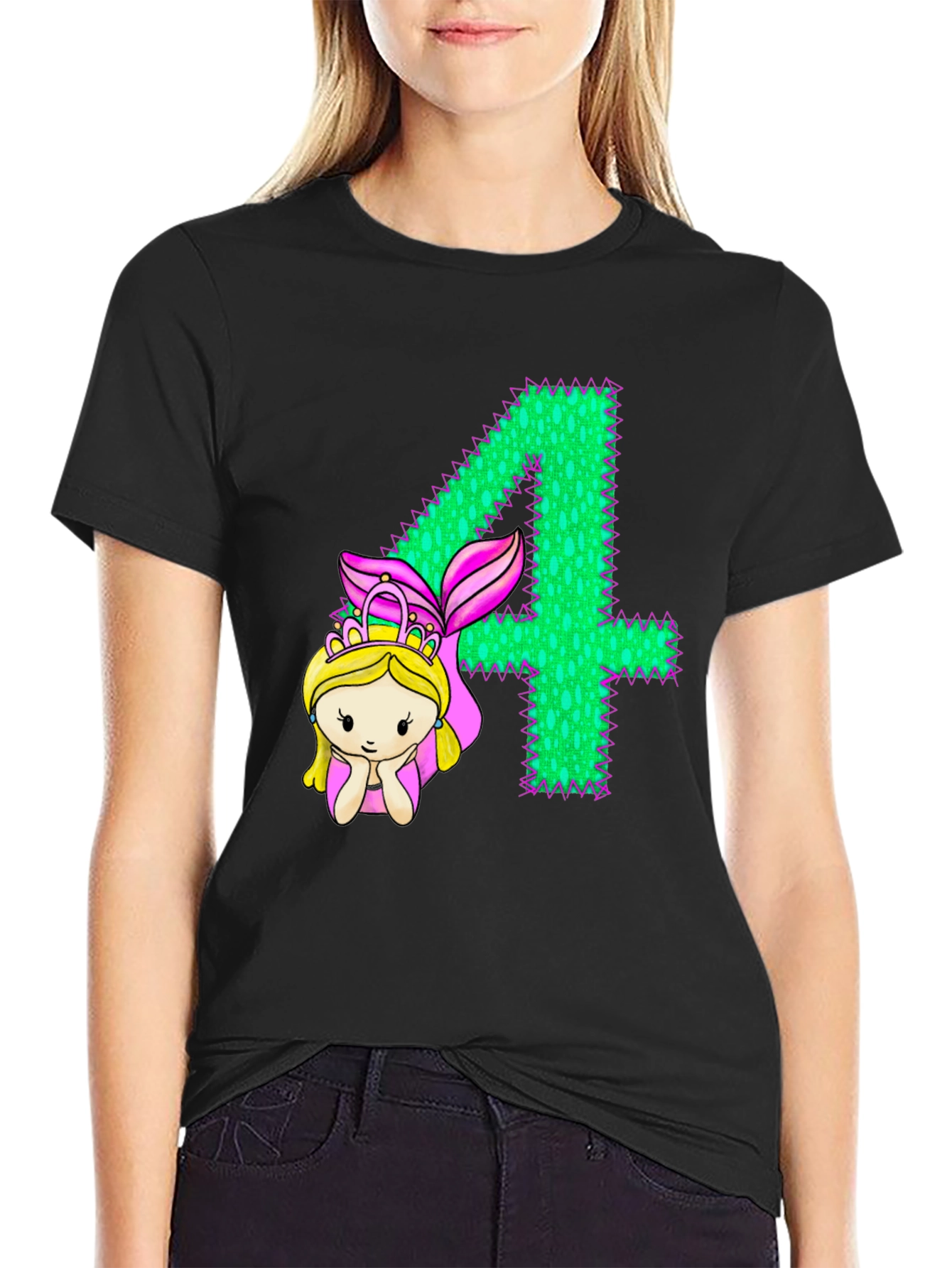 Mermaid Birthday Girl T-Shirt - Number 4