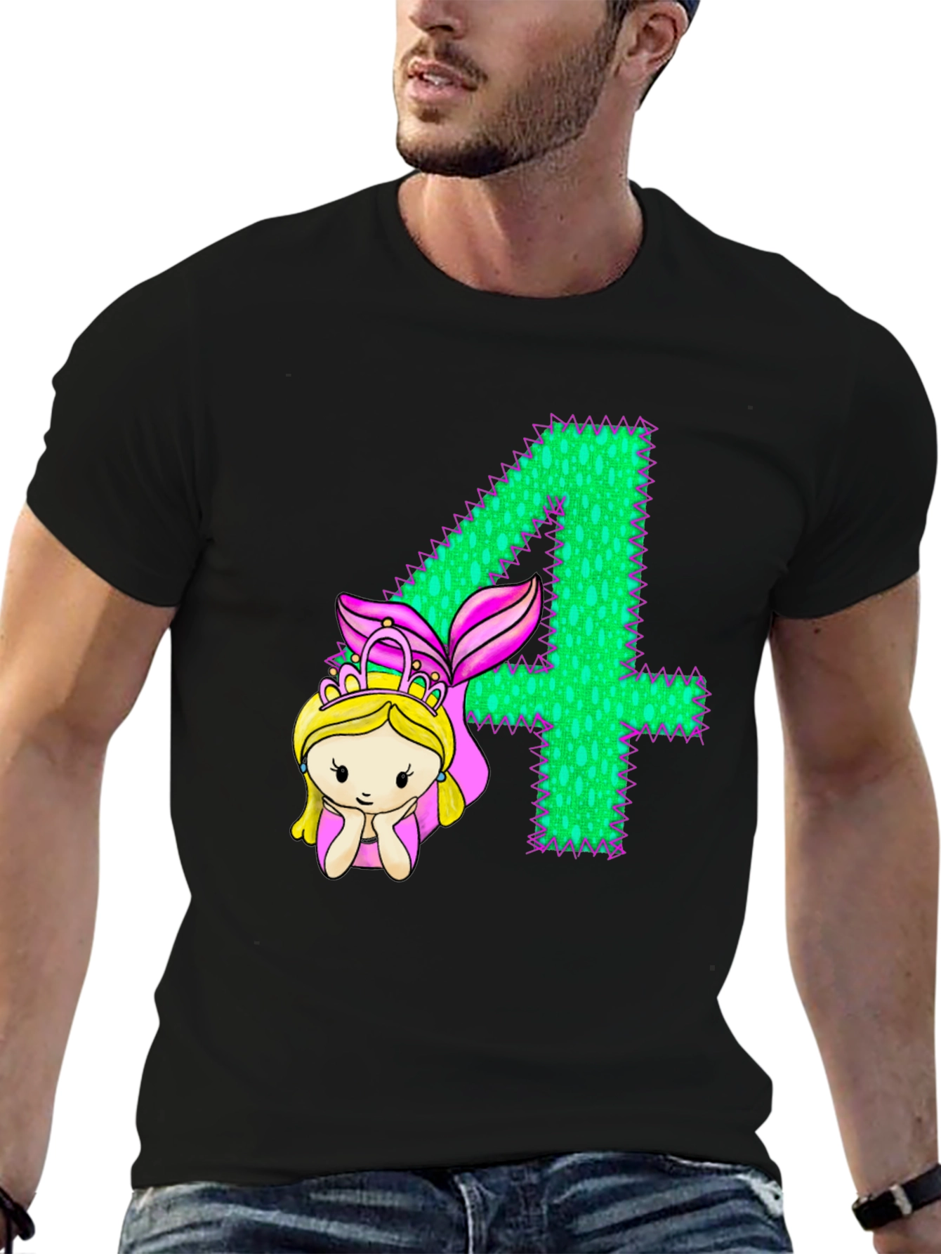 Mermaid Birthday Girl T-Shirt - Number 4