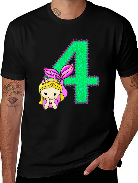 Mermaid Birthday Girl T-Shirt - Number 4