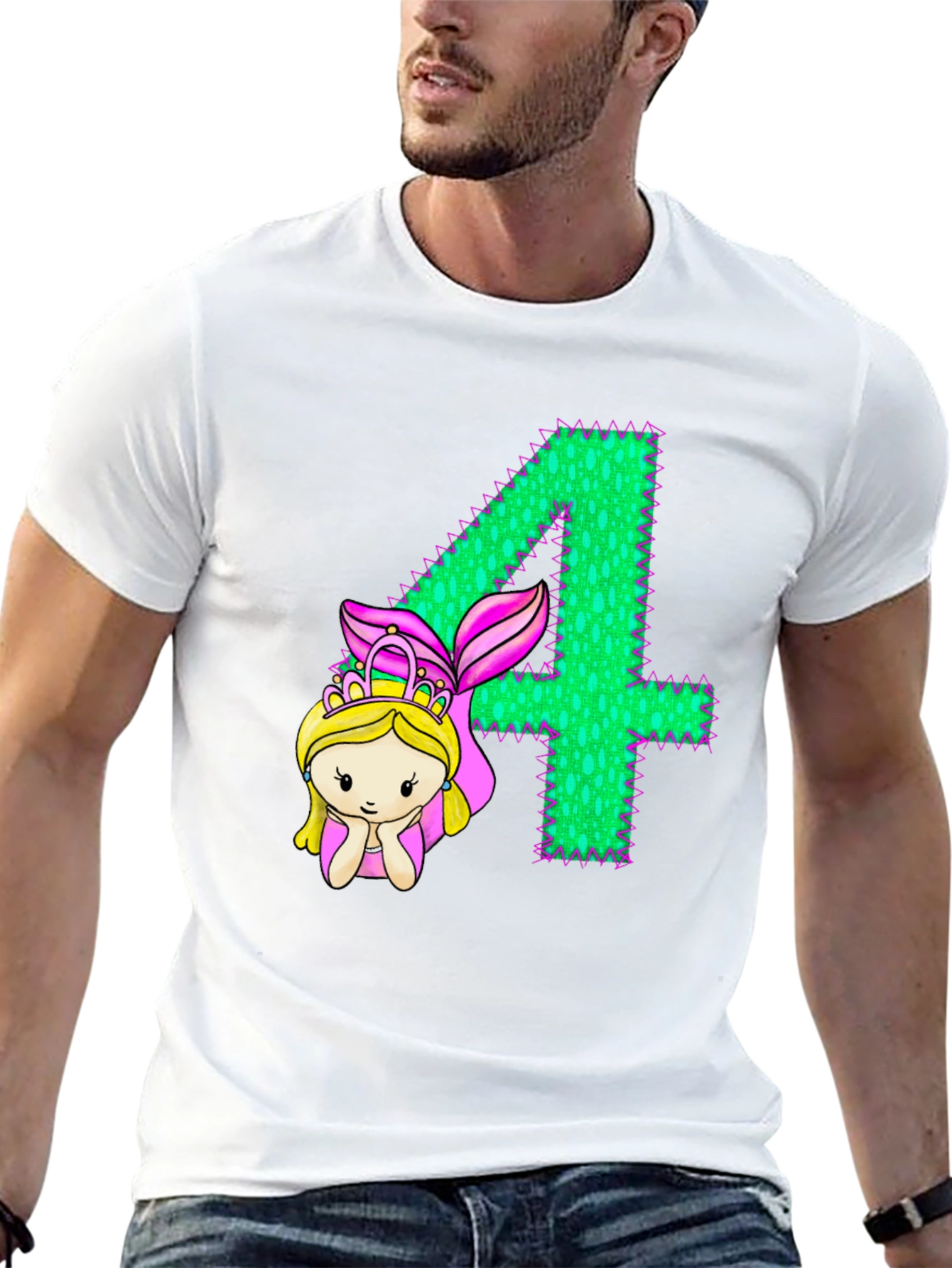 Mermaid Birthday Girl T-Shirt - Number 4