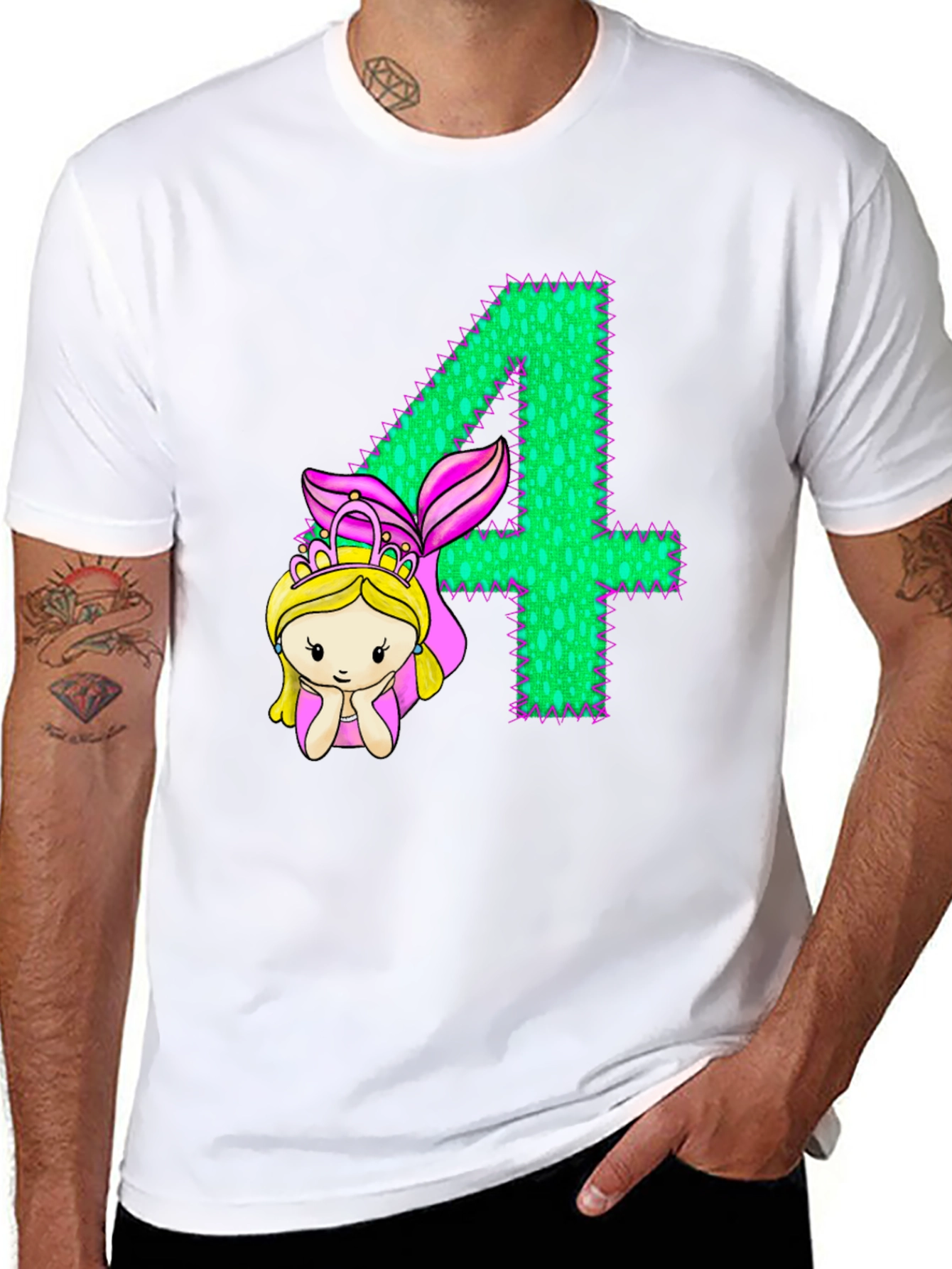 Mermaid Birthday Girl T-Shirt - Number 4
