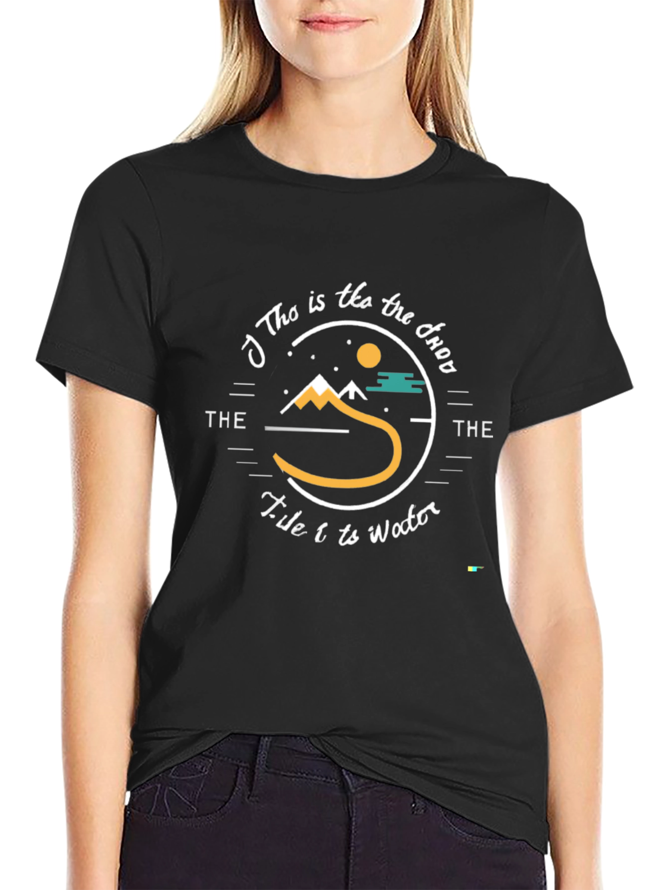 Unique Black T-Shirt with Nature-Inspired Graphic