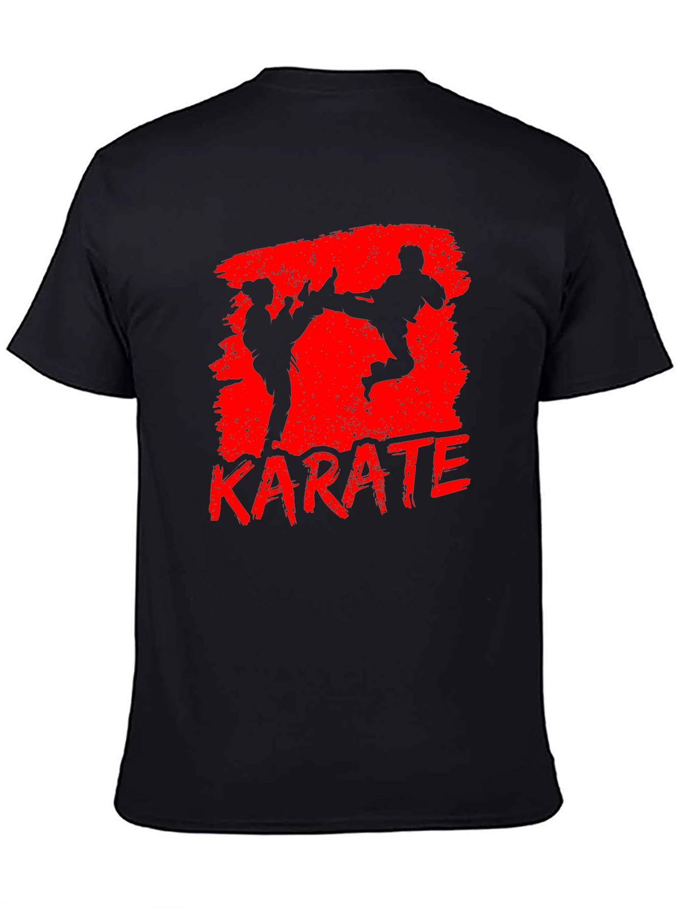 Karate Graphic Print Black T-Shirt