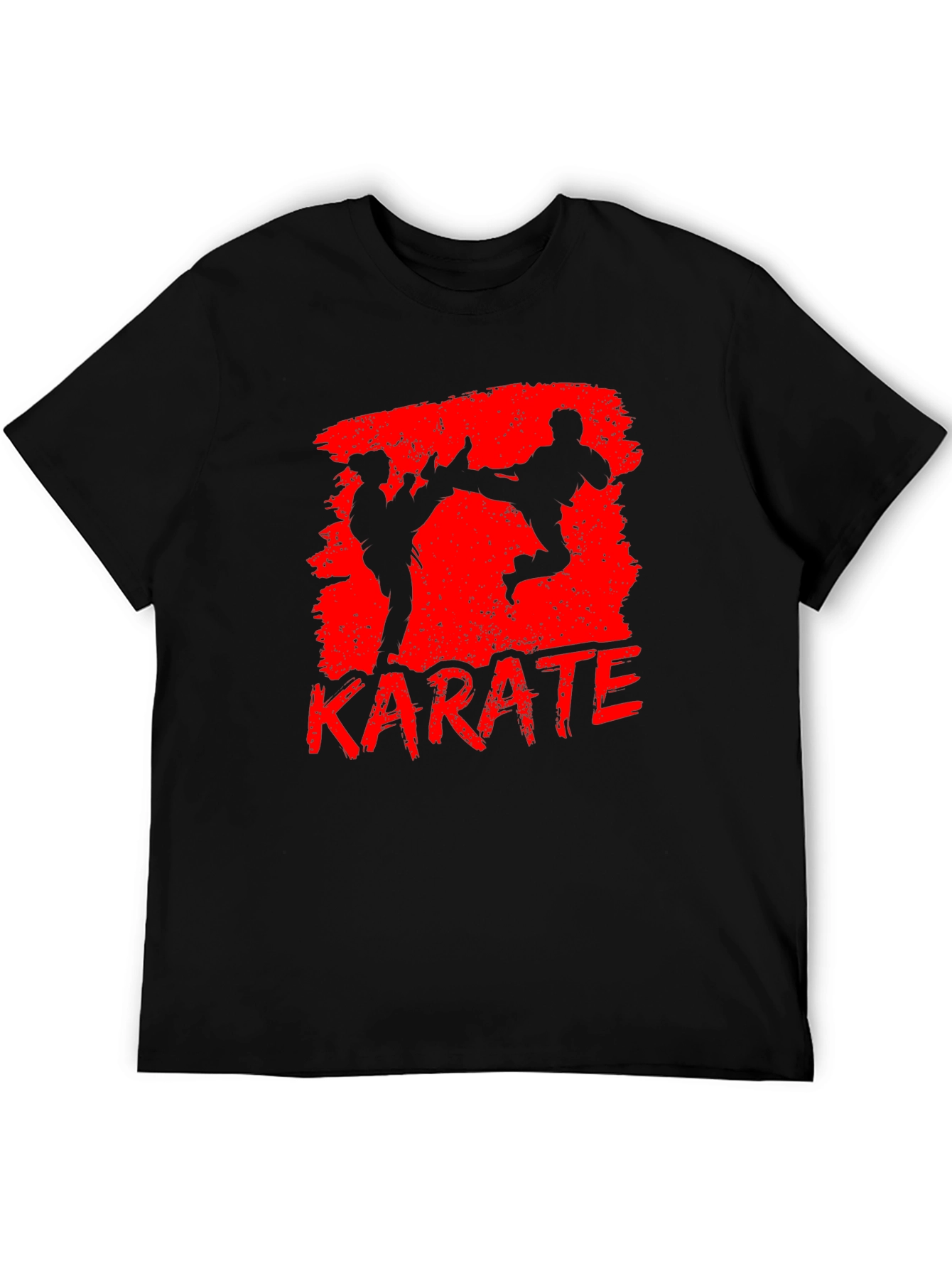 Karate Graphic Print Black T-Shirt