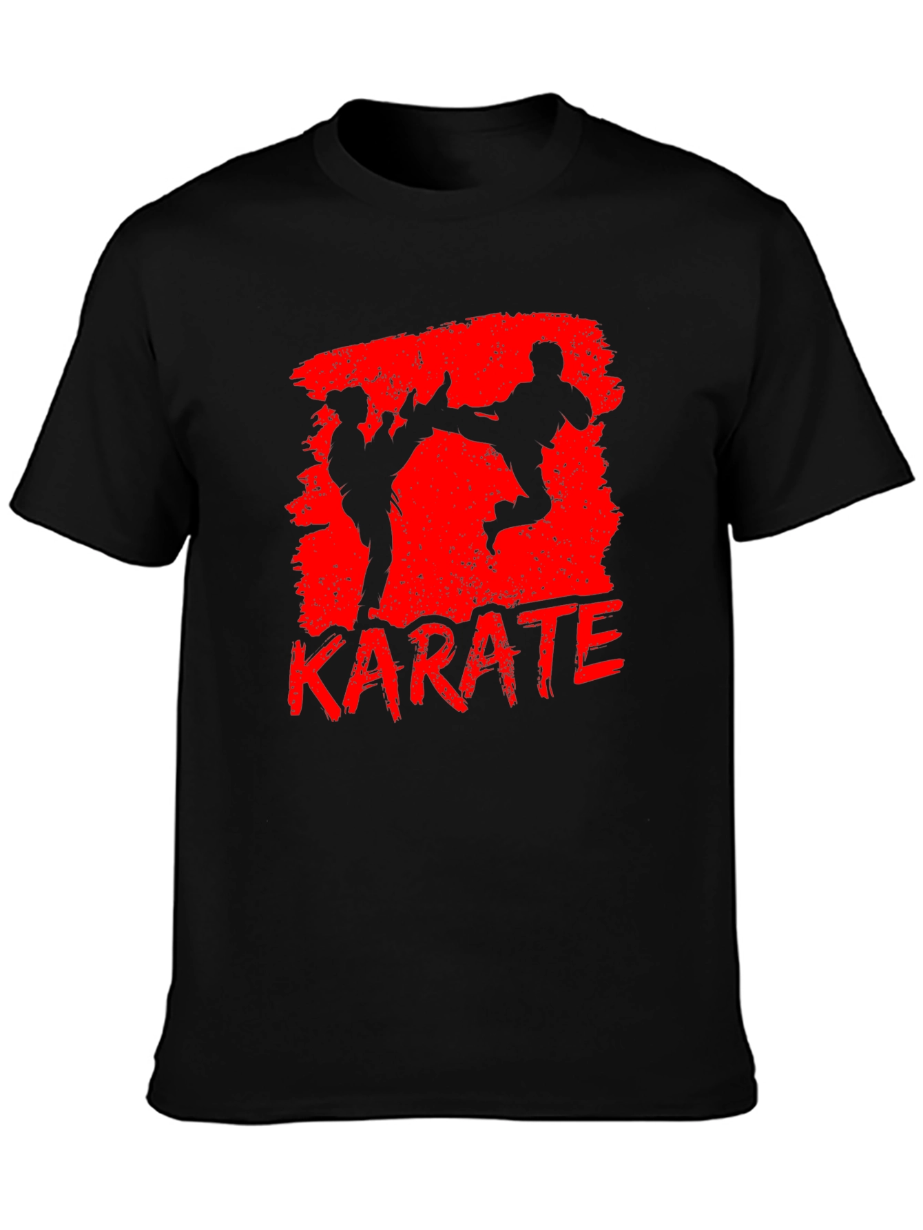 Karate Graphic Print Black T-Shirt