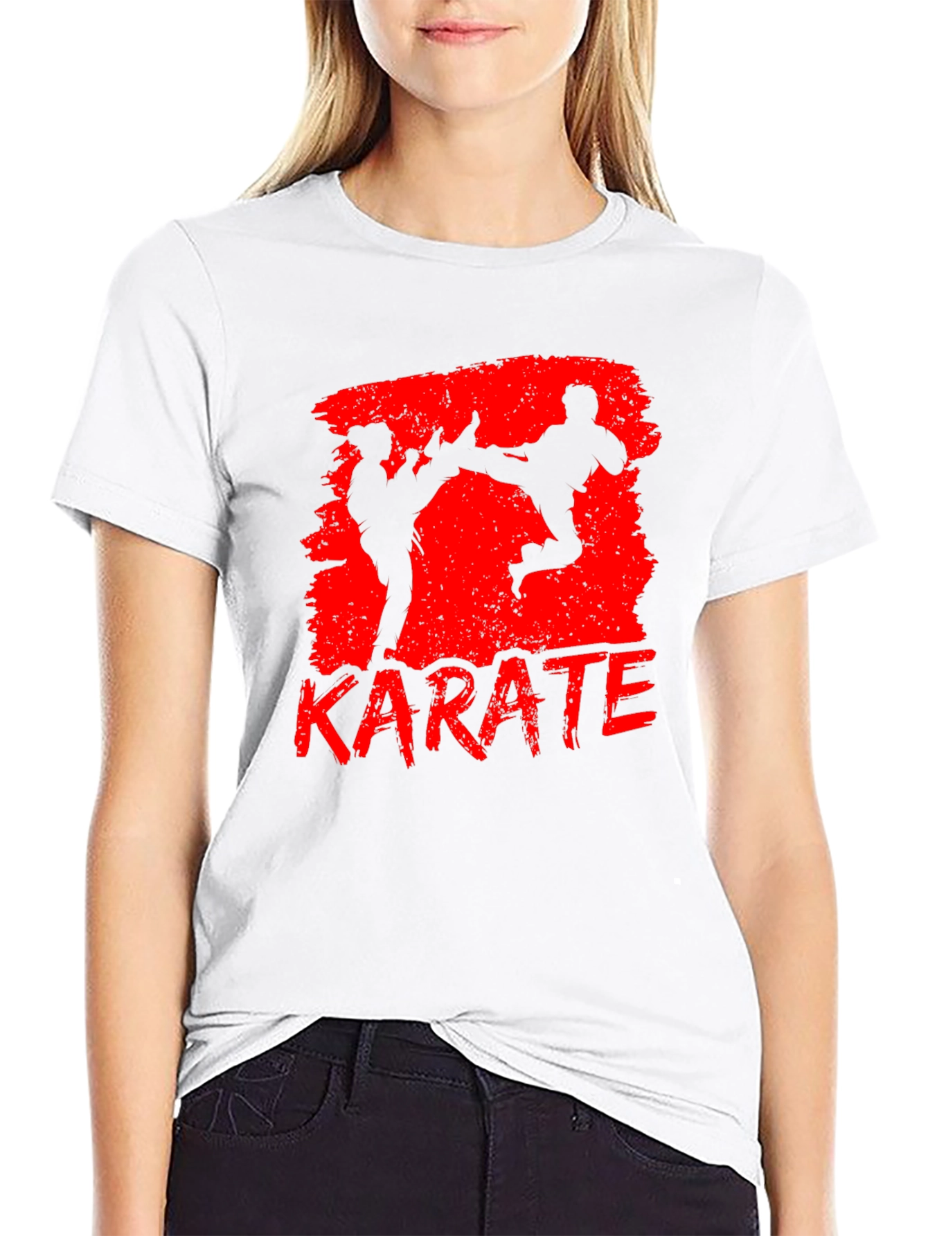Karate Graphic Print Black T-Shirt