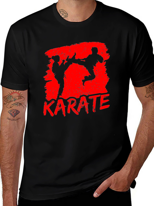 Karate Graphic Print Black T-Shirt