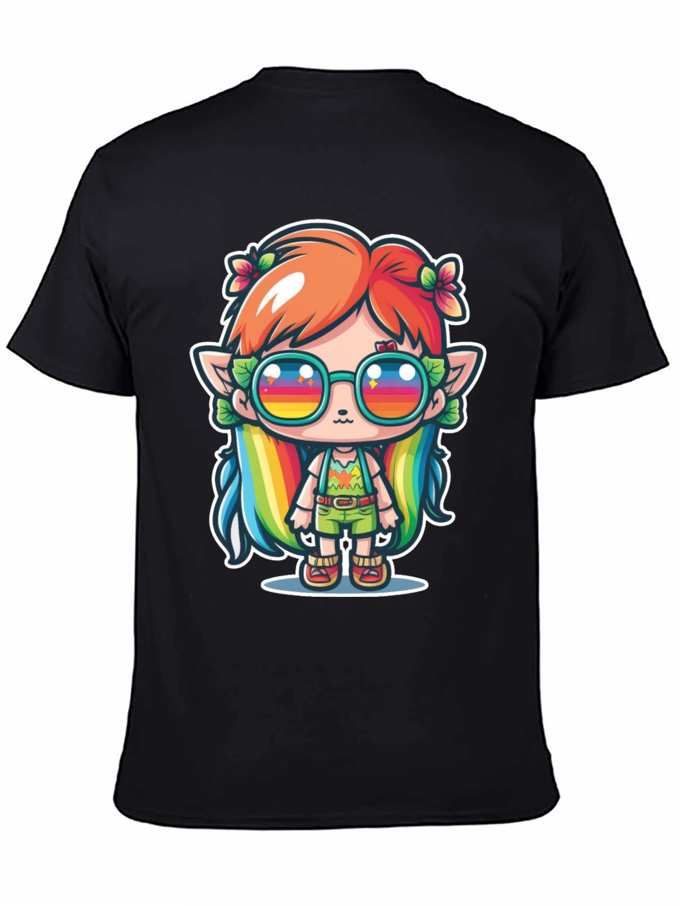 Kawaii Elf T-Shirt - Rainbow Hippie Design