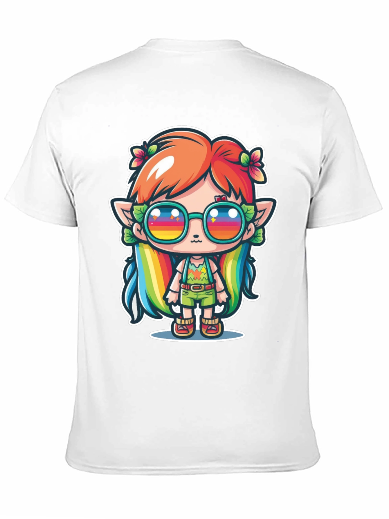 Kawaii Elf T-Shirt - Rainbow Hippie Design