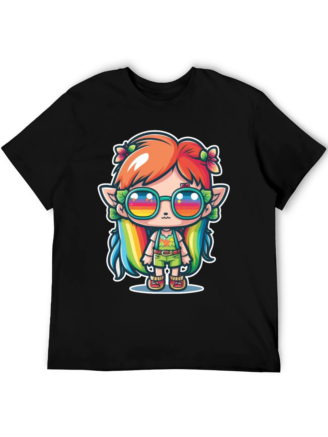 Kawaii Elf T-Shirt - Rainbow Hippie Design
