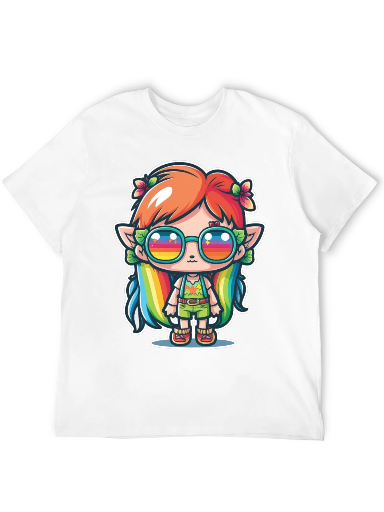 Kawaii Elf T-Shirt - Rainbow Hippie Design