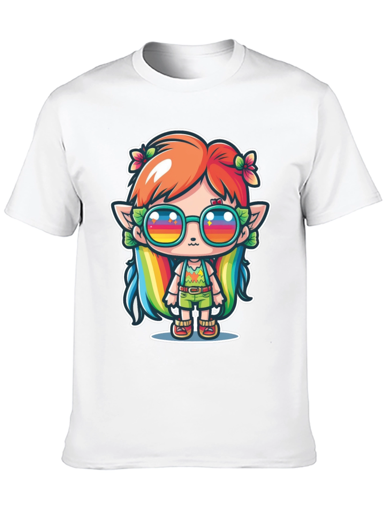 Kawaii Elf T-Shirt - Rainbow Hippie Design
