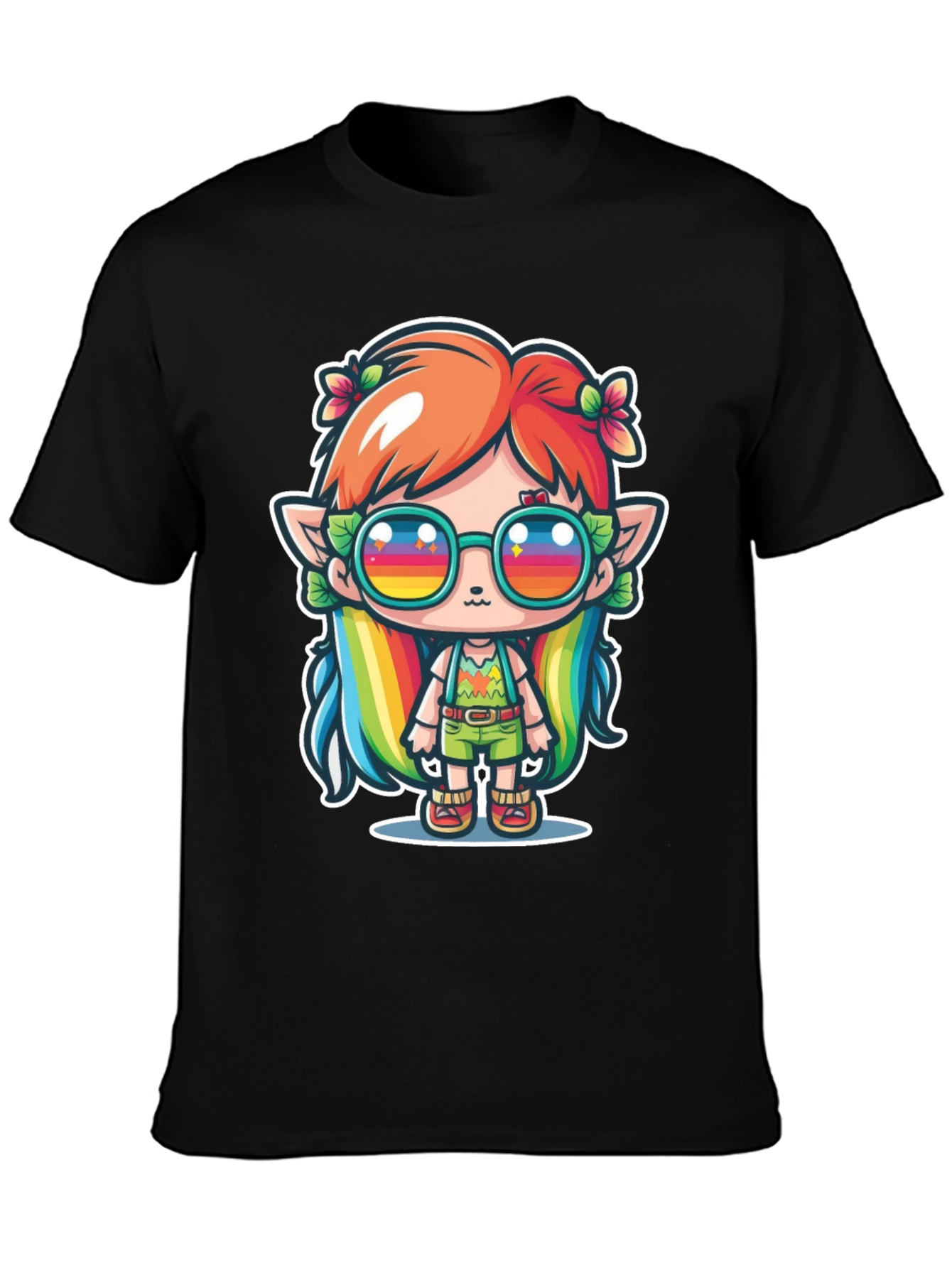 Kawaii Elf T-Shirt - Rainbow Hippie Design