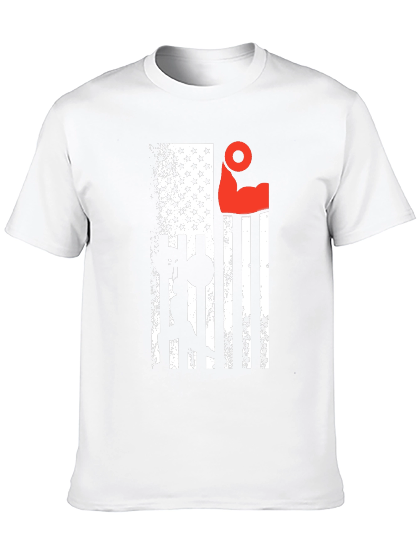 Patriotic Lifting T-Shirt - USA Flag Gym Design