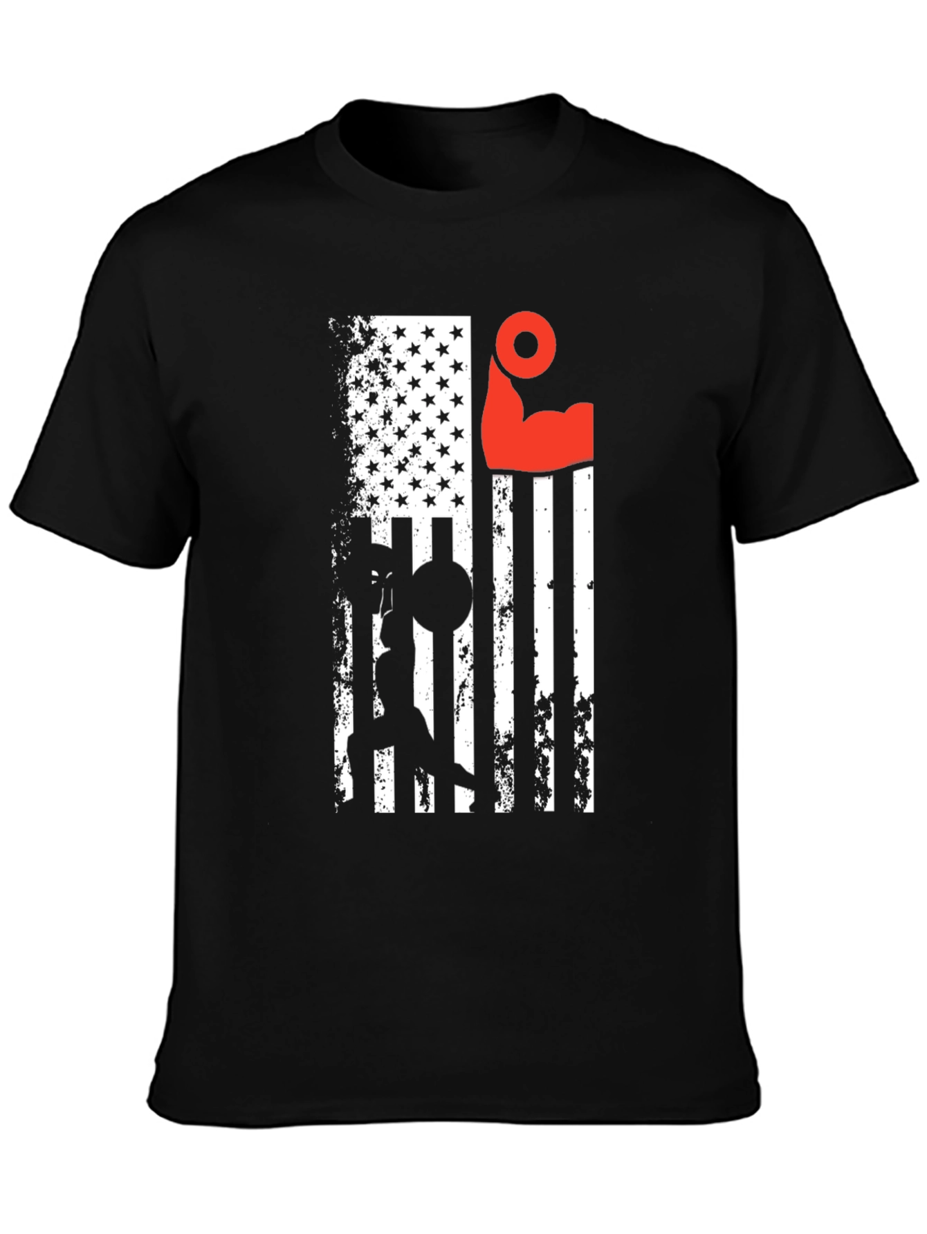 Patriotic Lifting T-Shirt - USA Flag Gym Design